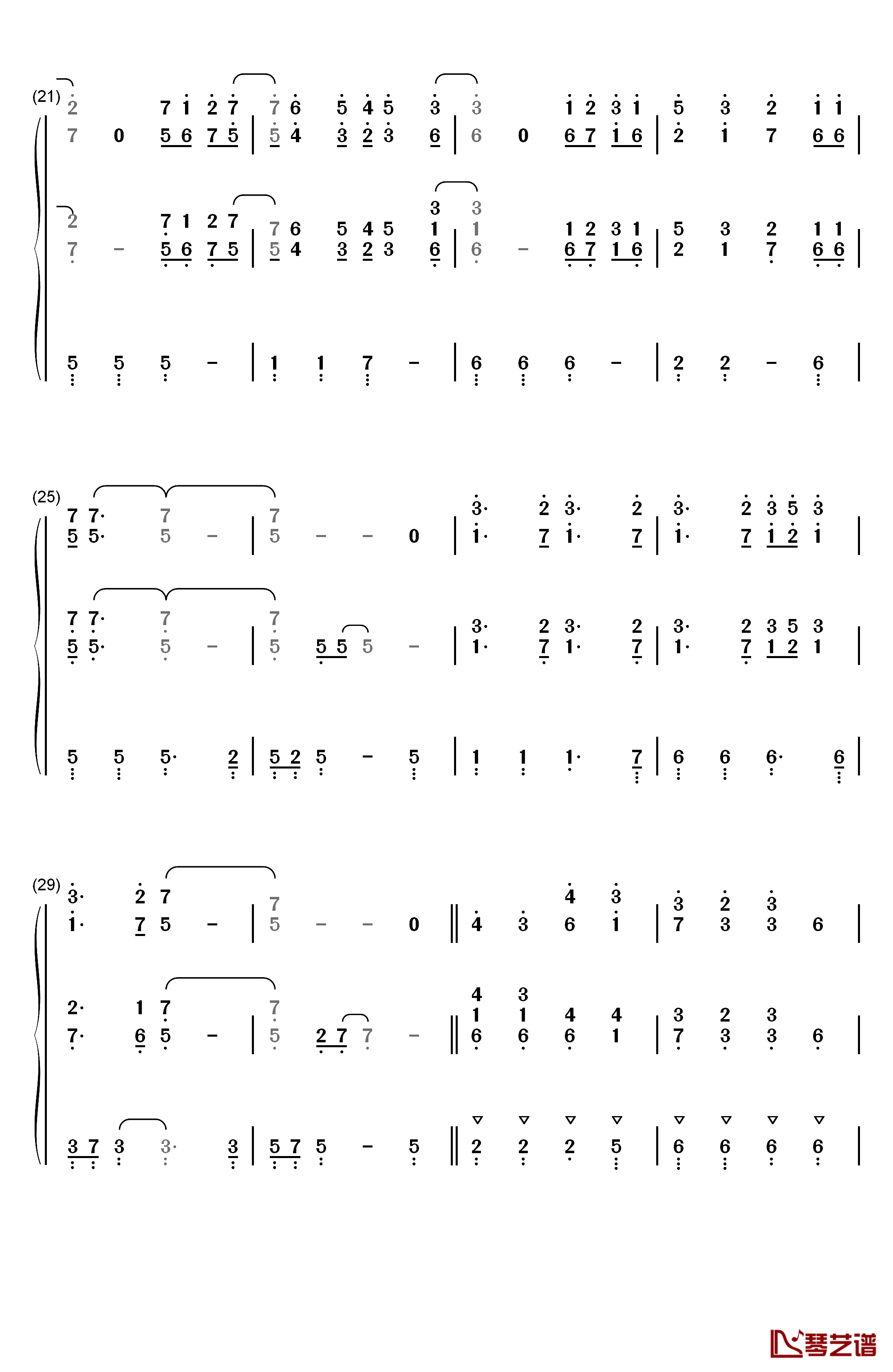 Lucky钢琴简谱-数字双手-Jason Mraz & Colbie Caillat3