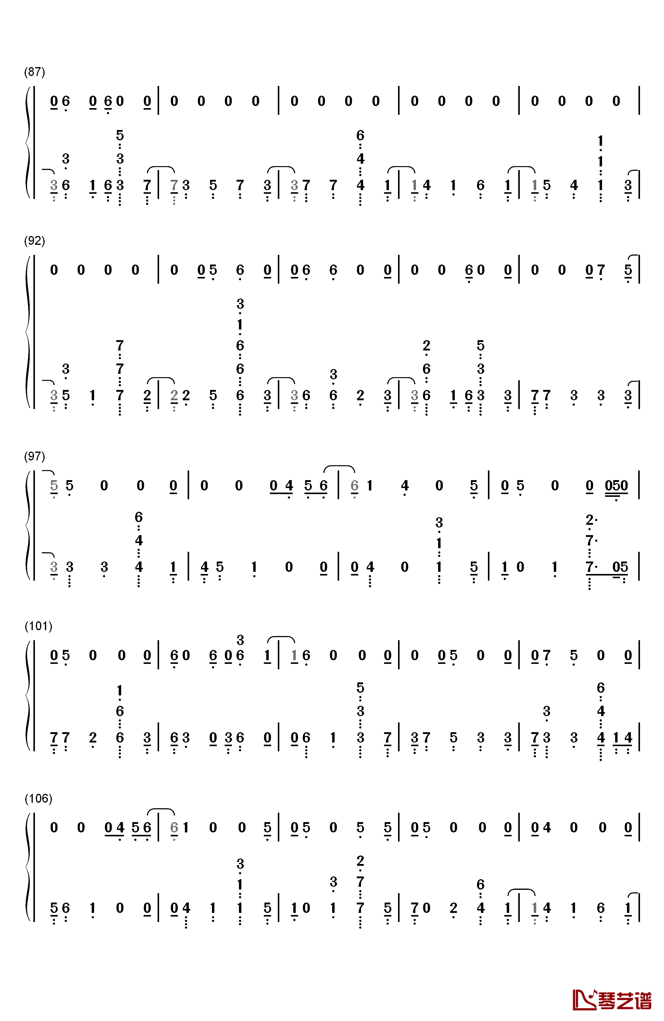 No Peace钢琴简谱-数字双手-Sam Smith YEBBA5