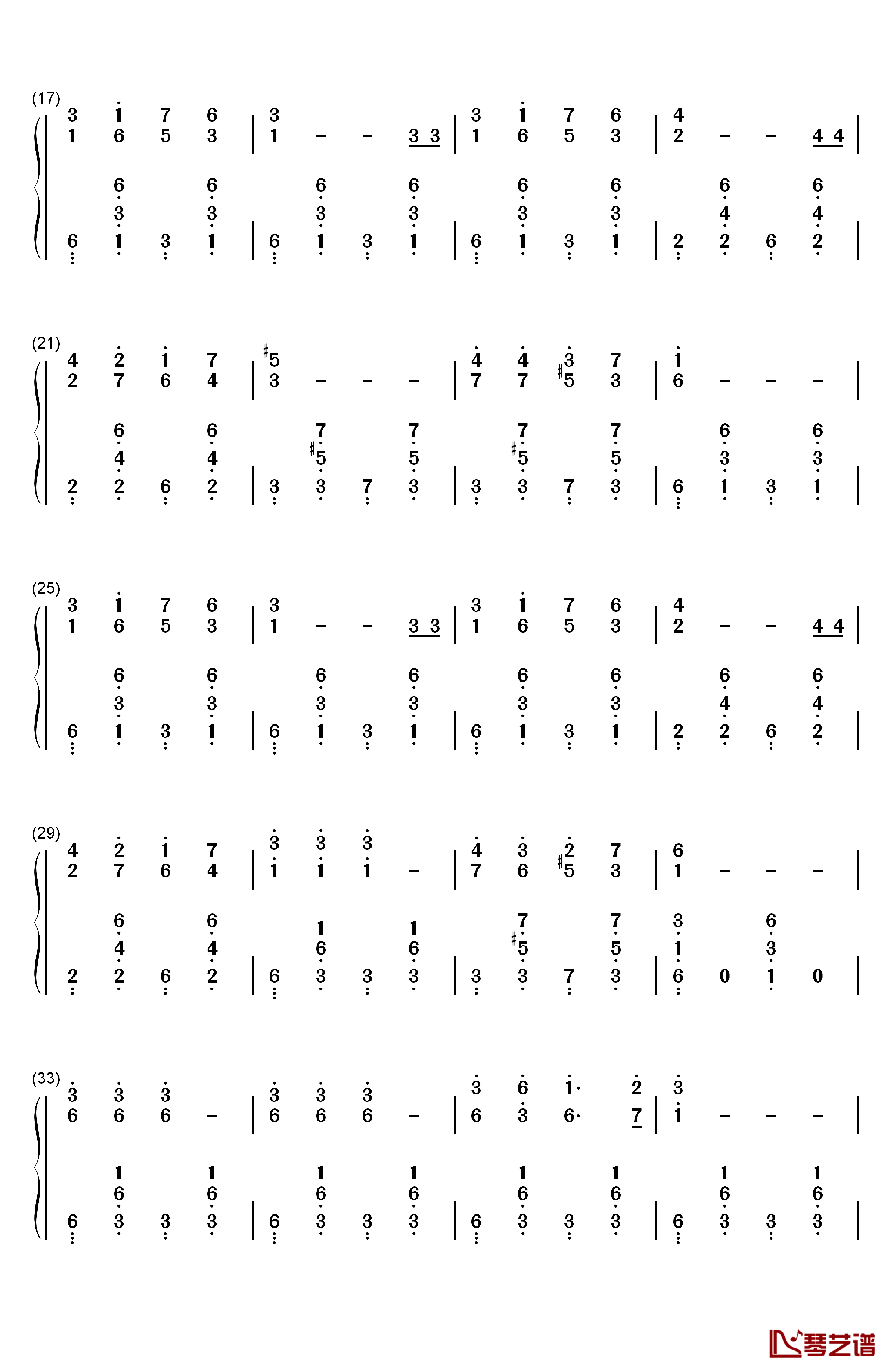铃儿响叮当小调版钢琴简谱-数字双手-詹姆斯·罗德·皮尔彭特 James Lord Pierpont2