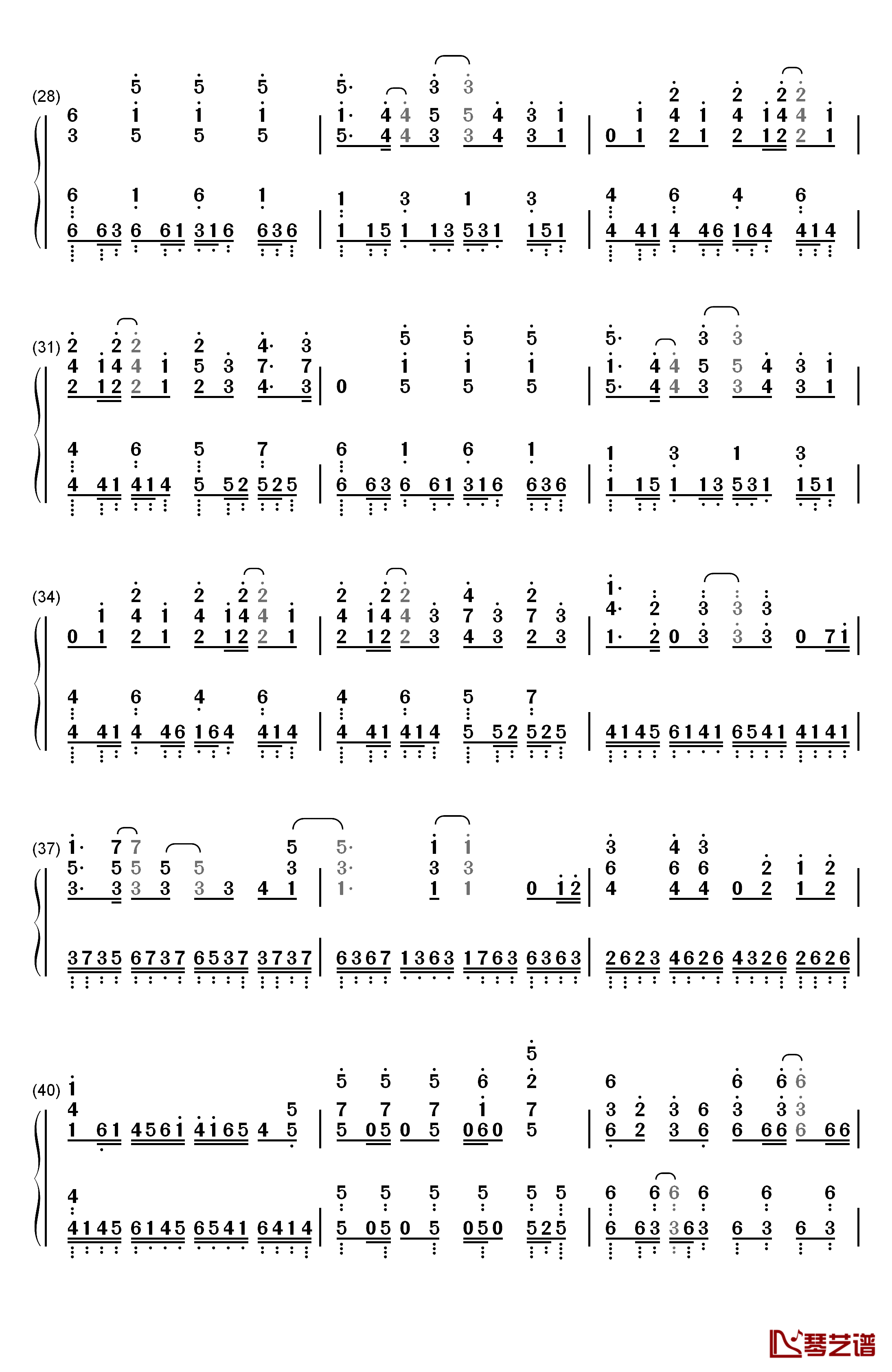 KODO钢琴简谱-数字双手-nonoc3