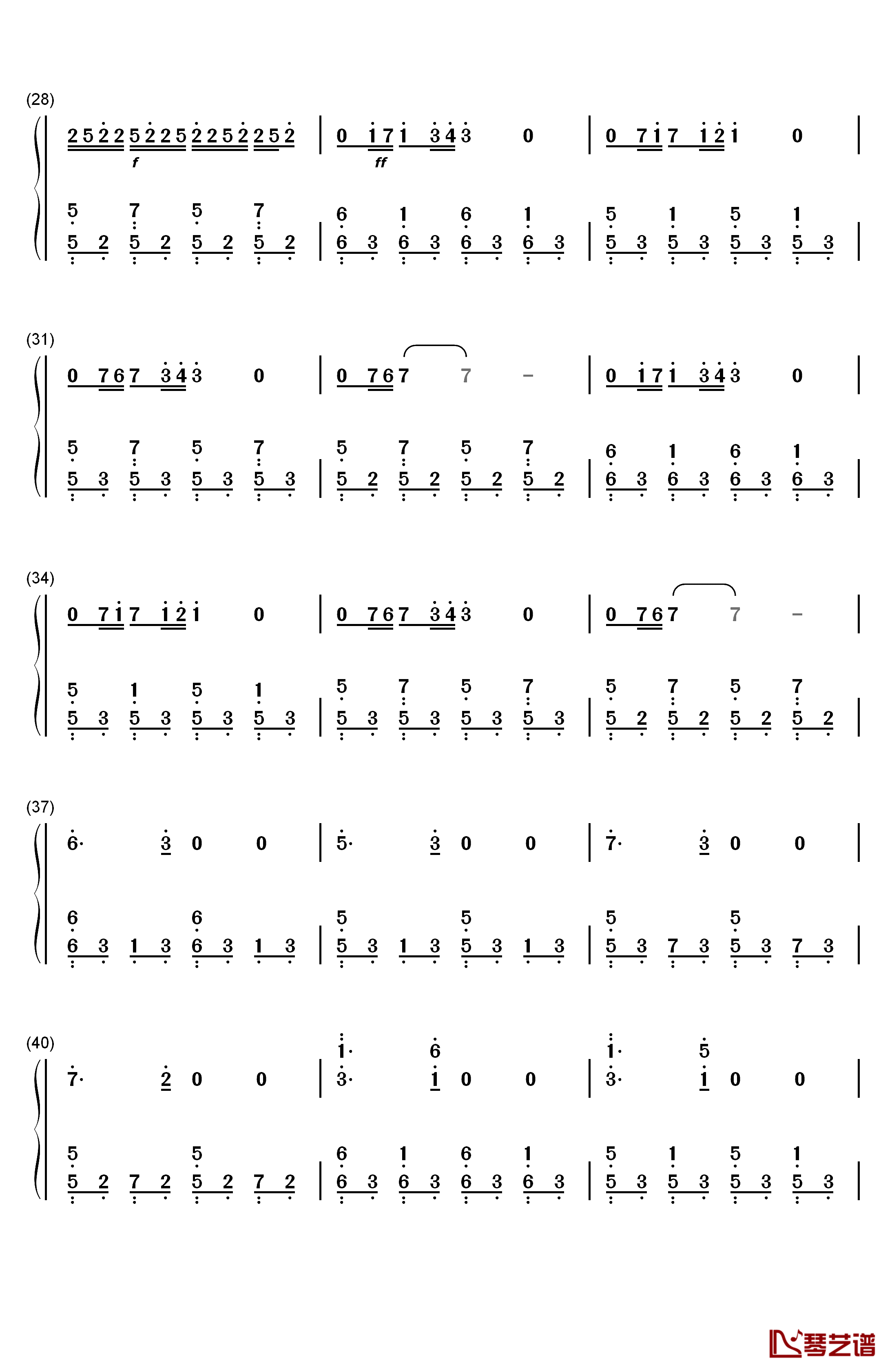 《天使爱美丽》主题曲钢琴简谱-数字双手-Yann Tiersen3