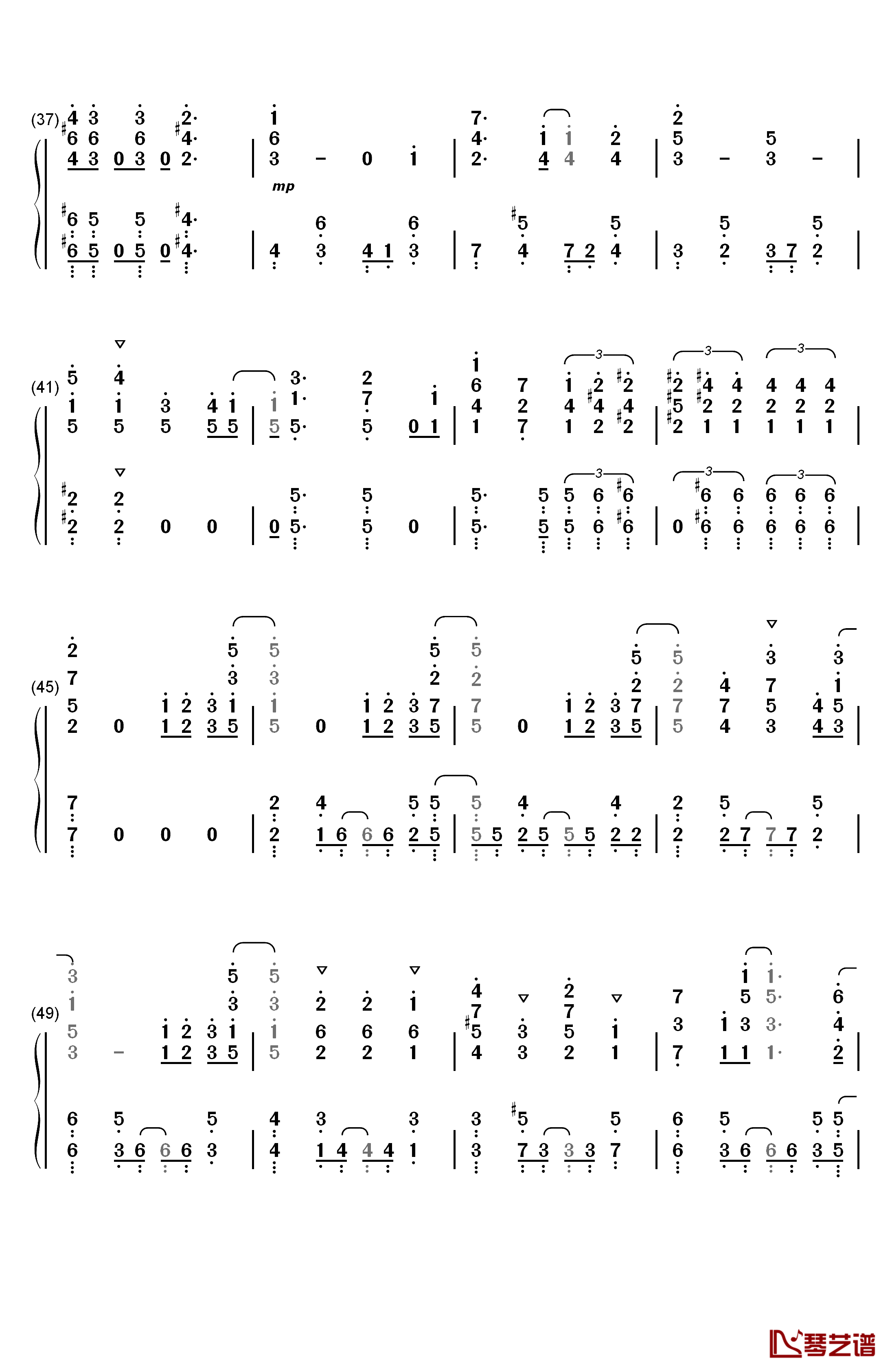 Bitter Sweet Harmony钢琴简谱-数字双手-中岛爱3