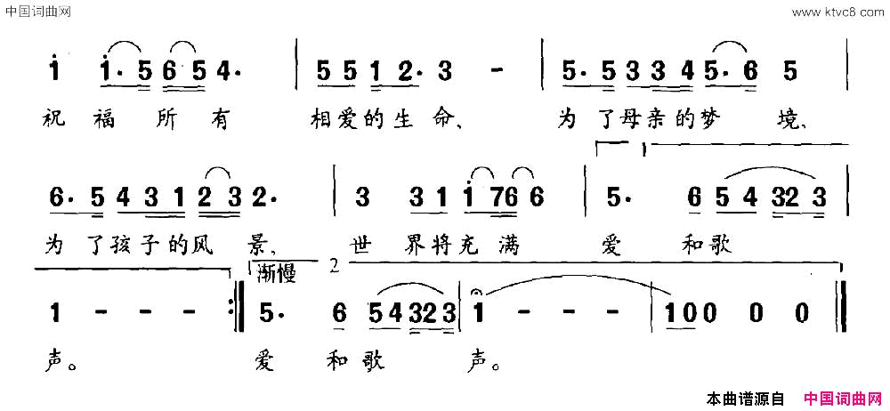 祝福未来简谱1