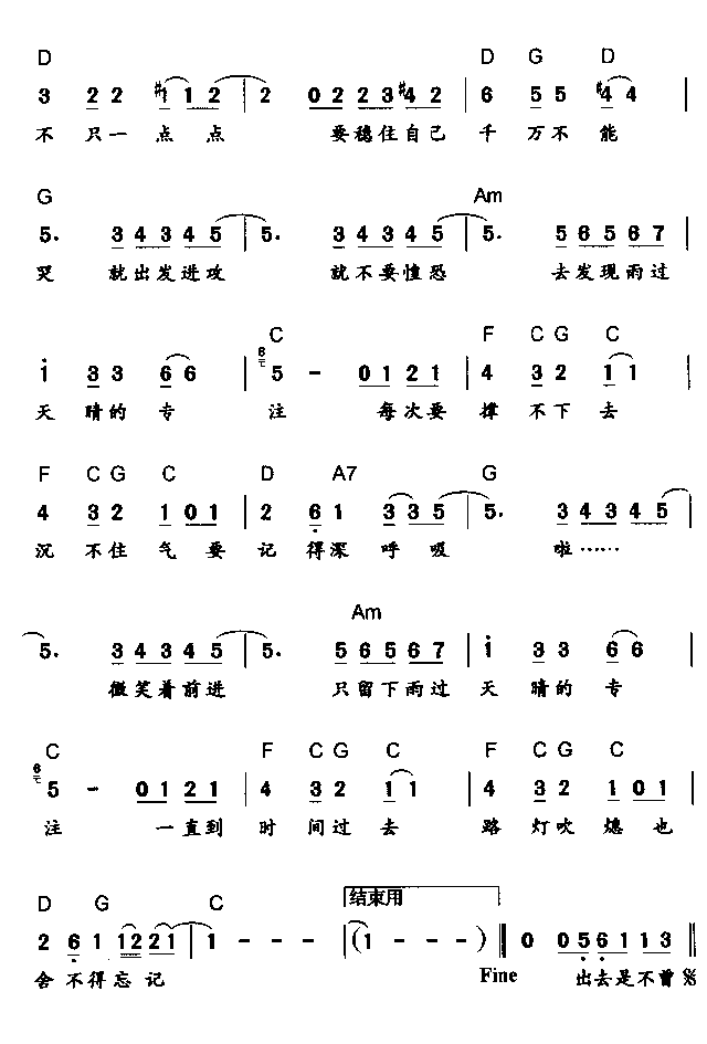 专注简谱-曾宝仪演唱1
