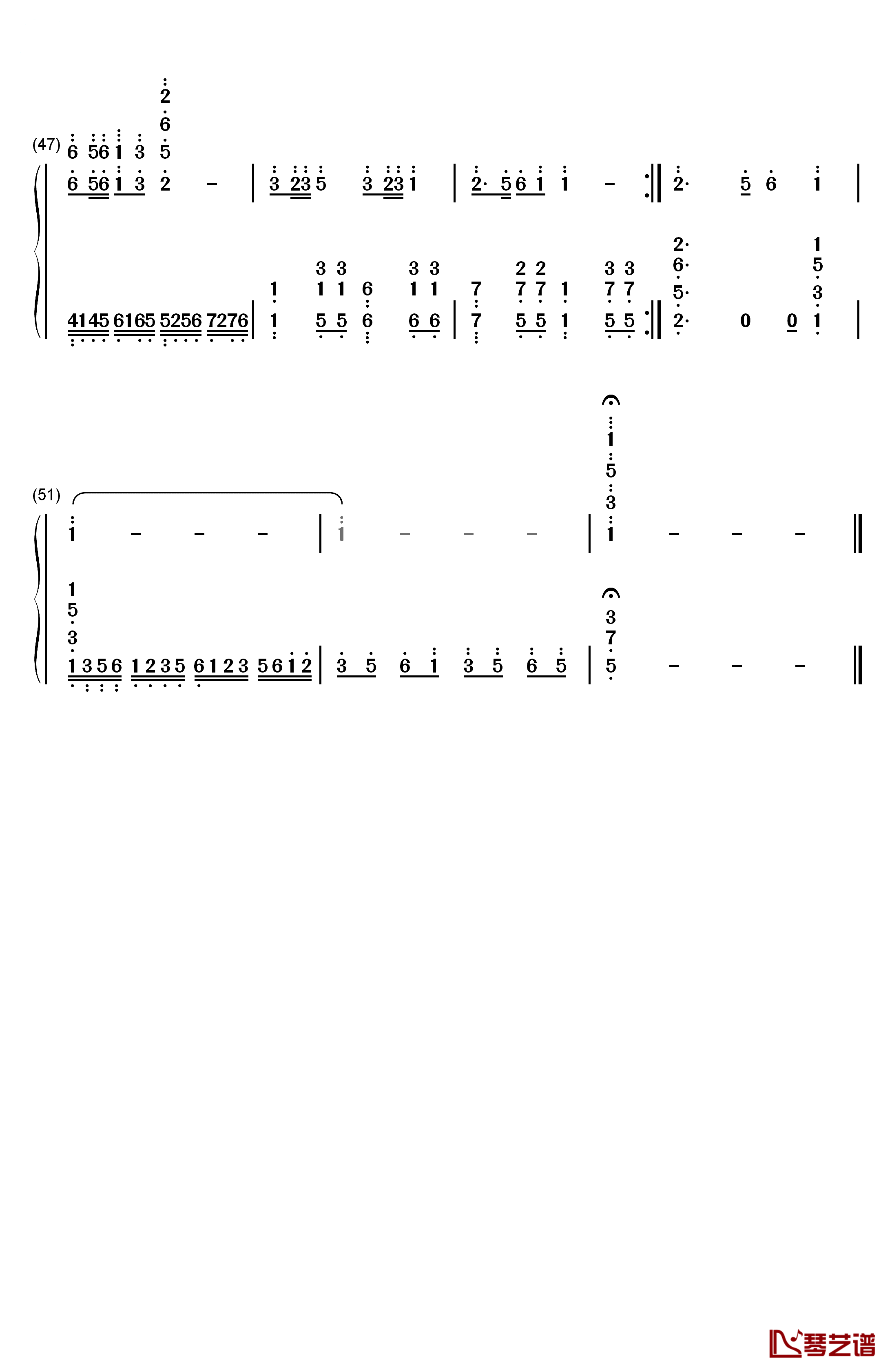 游子吟钢琴简谱-数字双手-谷建芬4