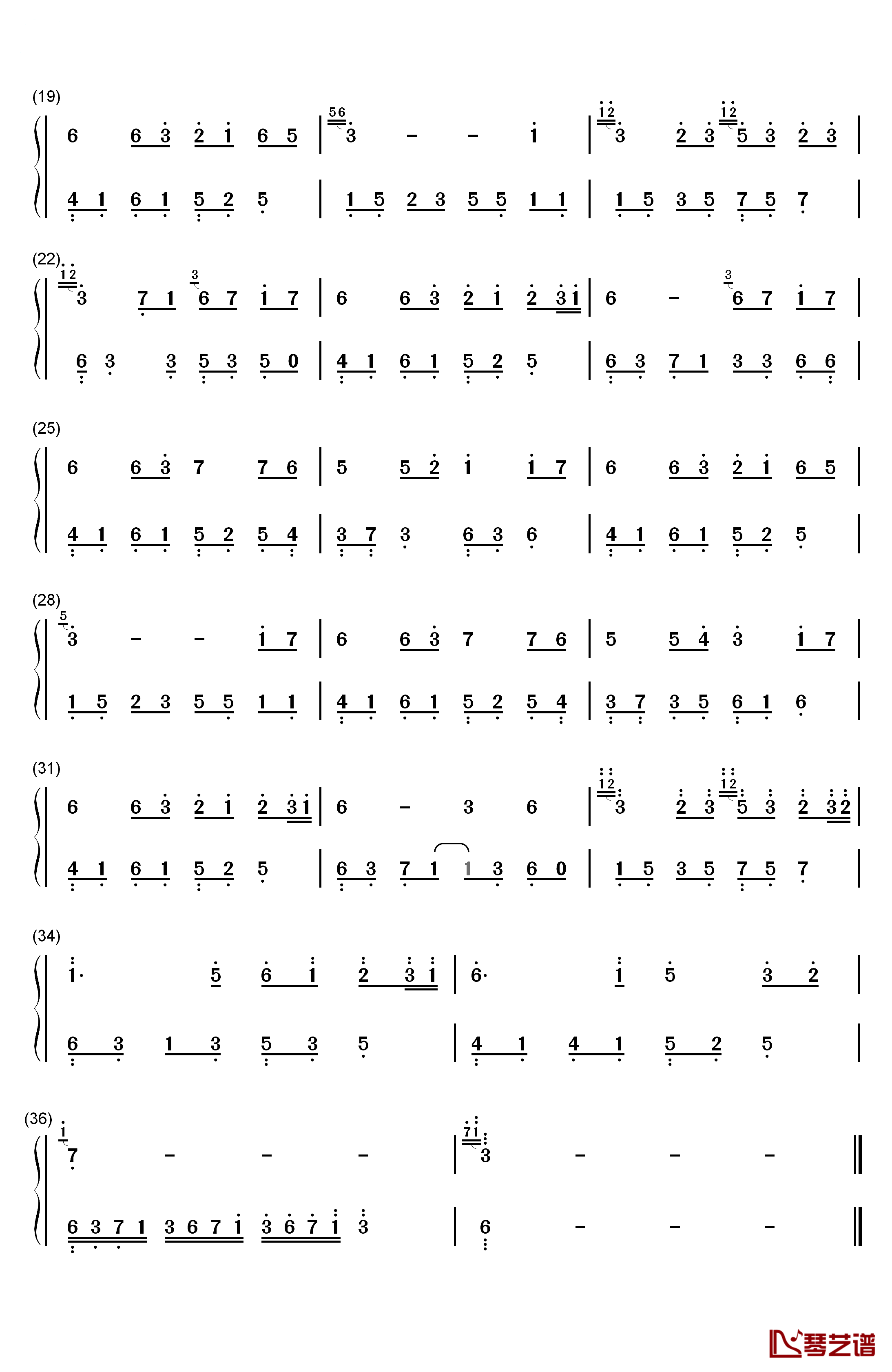 夜的钢琴曲 23钢琴简谱-数字双手-石进2