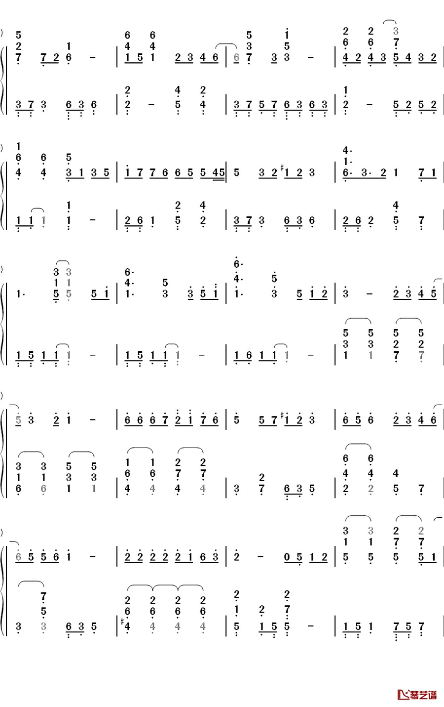 千の風になって钢琴简谱-数字双手-银魂3