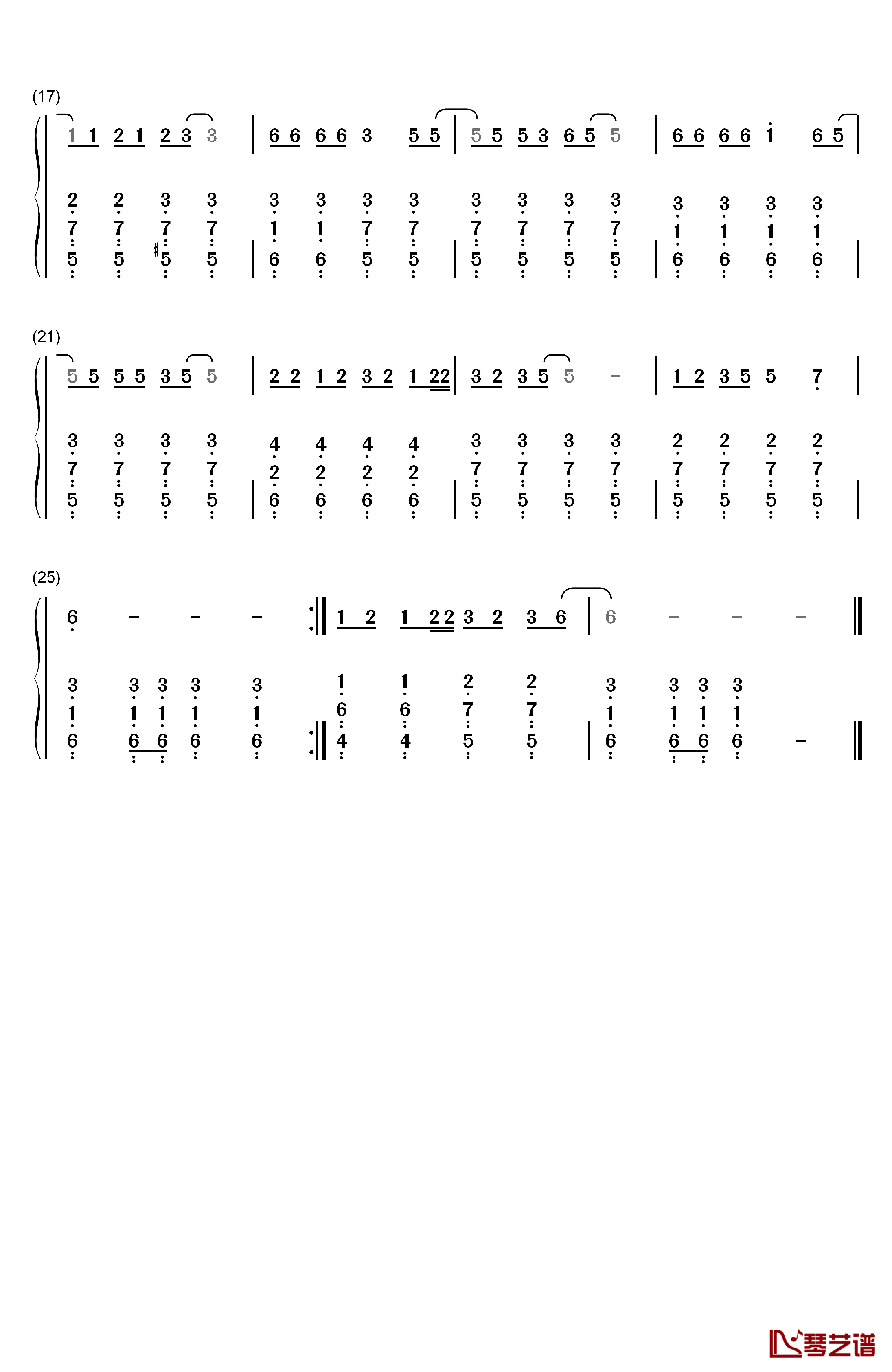 白龙马钢琴简谱-数字双手-肖白2