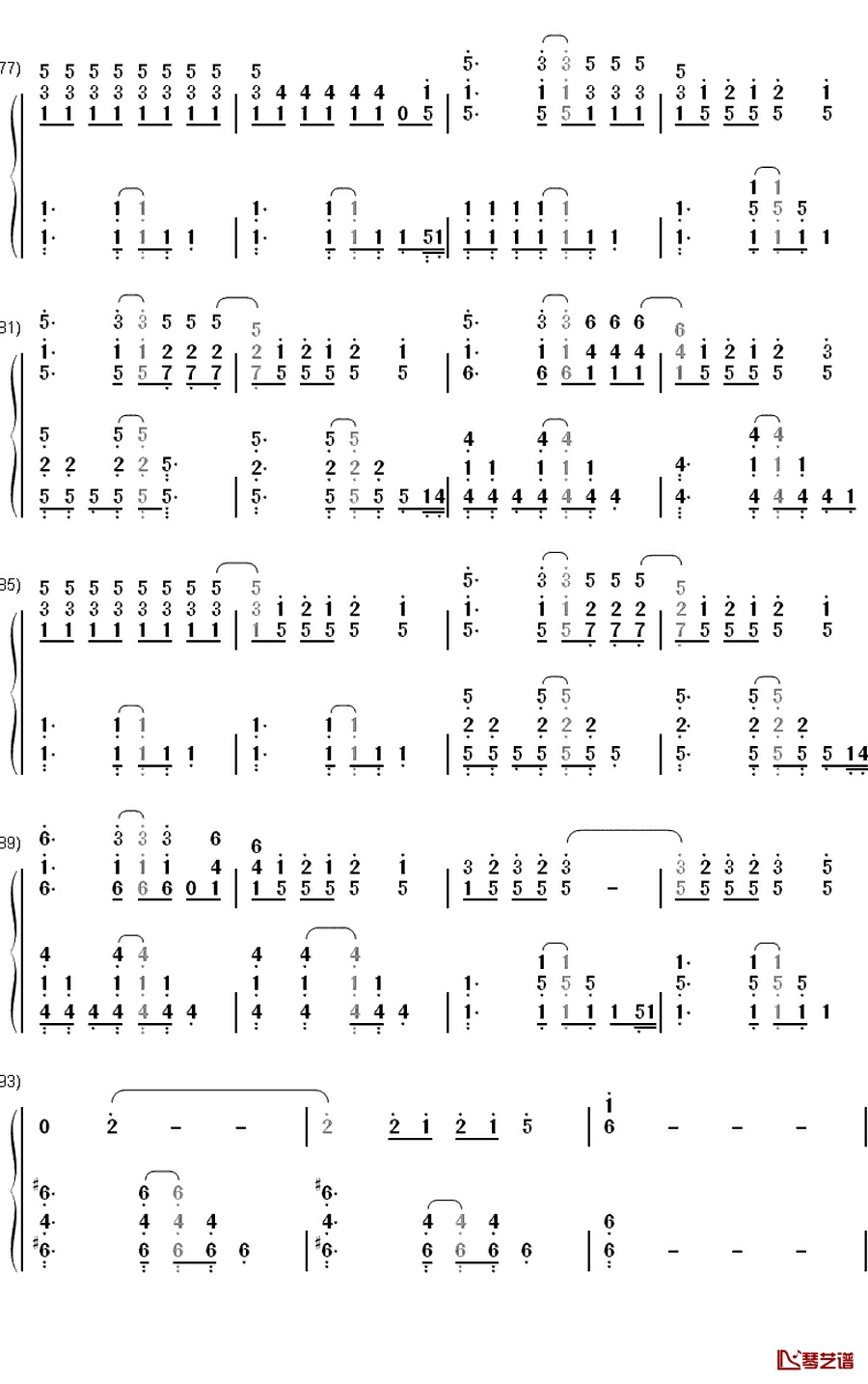 Yellow钢琴简谱-数字双手-Coldplay5