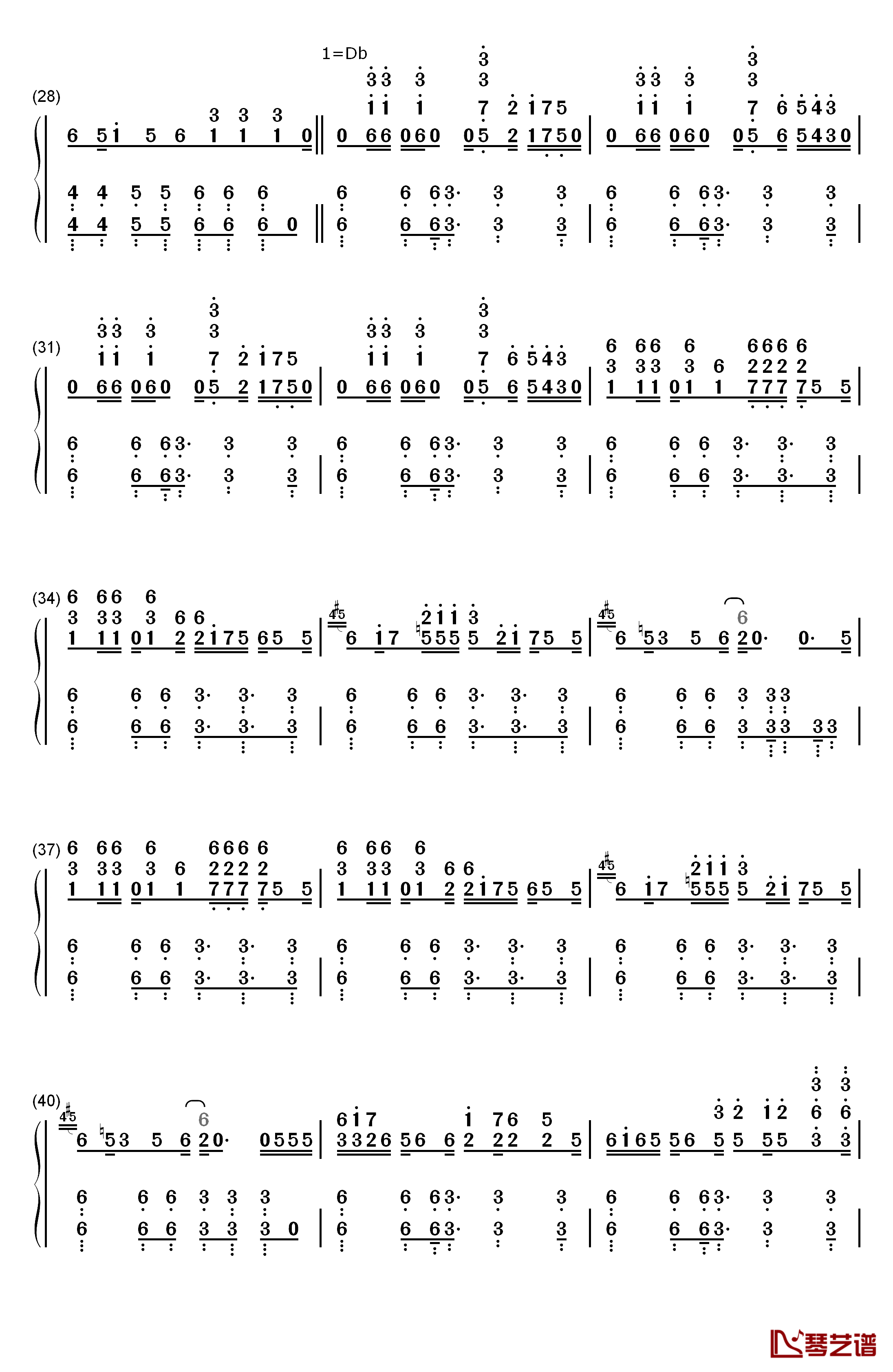 砂の惑星钢琴简谱-数字双手-初音ミク ハチ3