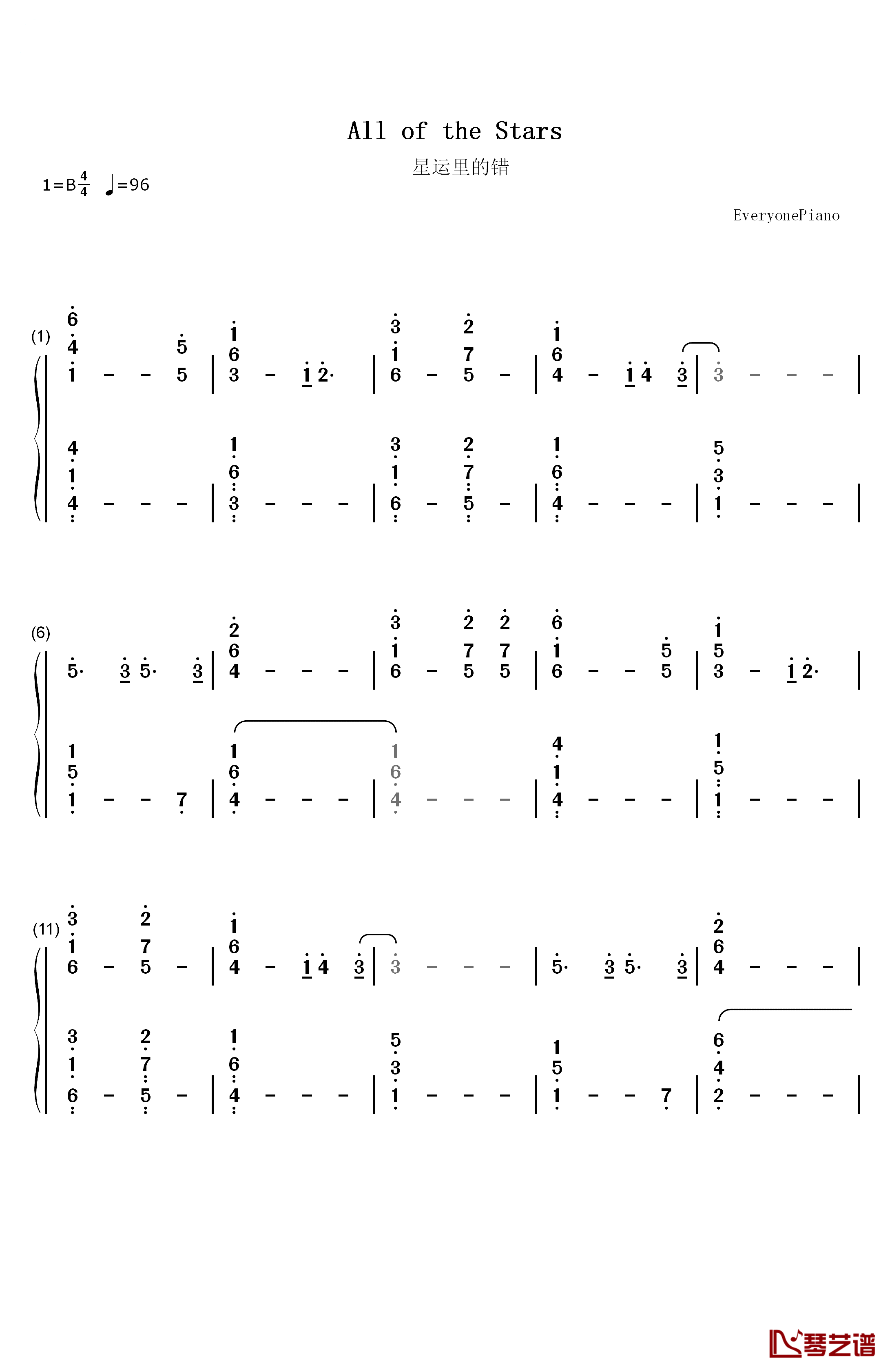 All of the Stars钢琴简谱-数字双手-Ed Sheeran1