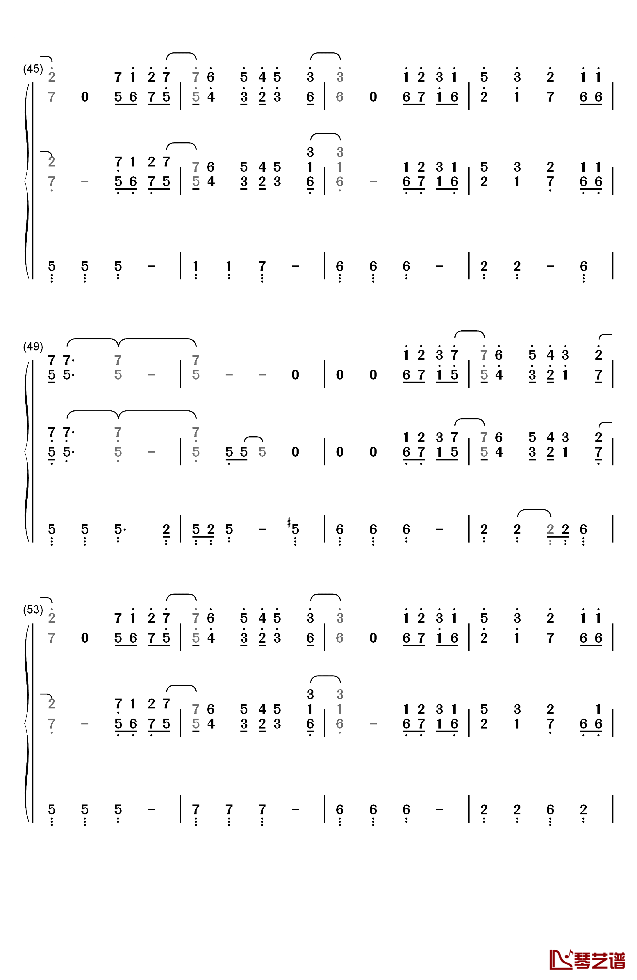 Lucky钢琴简谱-数字双手-Jason Mraz & Colbie Caillat5