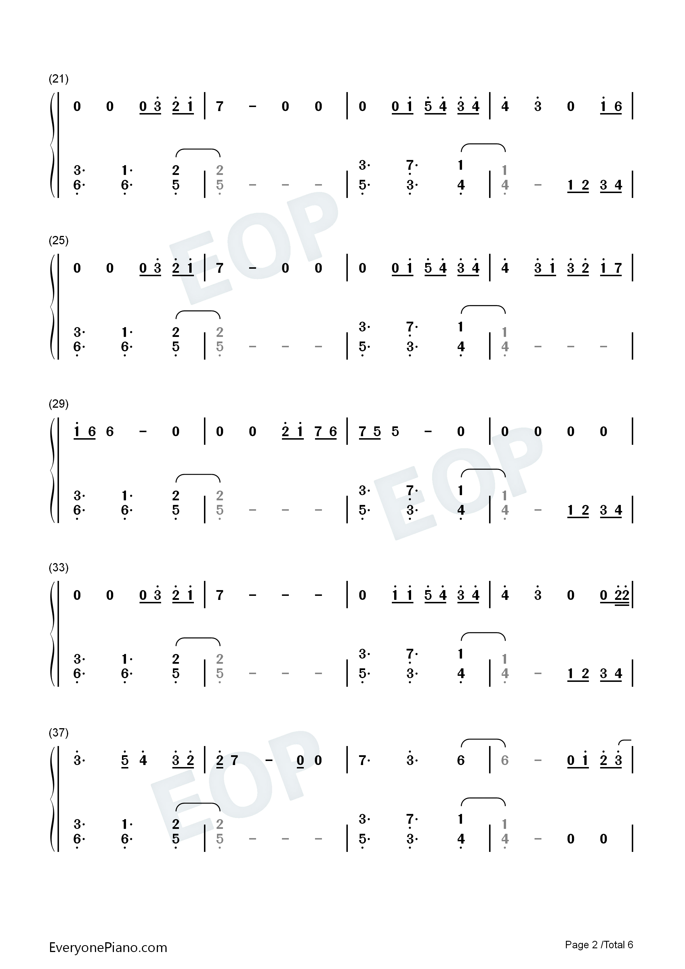 Everything I Wanted钢琴简谱-Billie Eilish演唱2