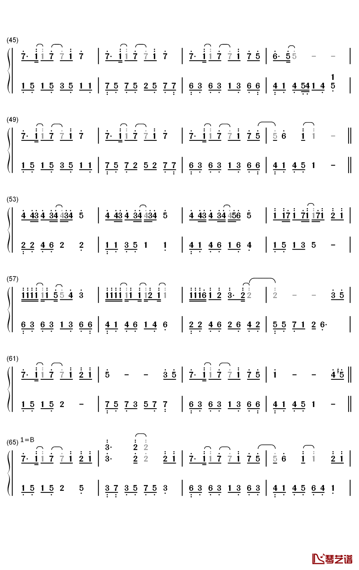 好想好想你钢琴简谱-数字双手-邓紫棋3