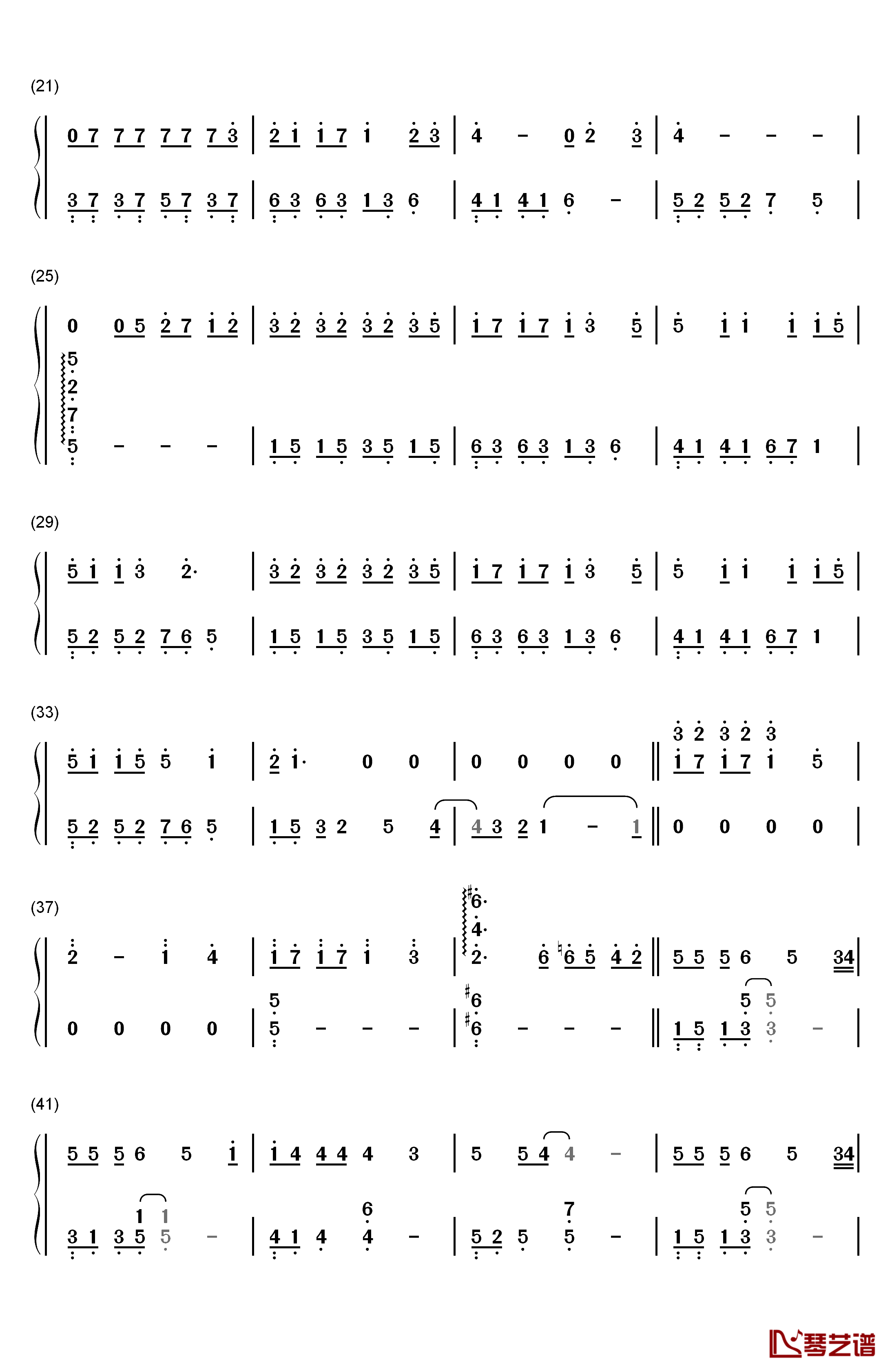 坏天气钢琴简谱-数字双手-孙燕姿2