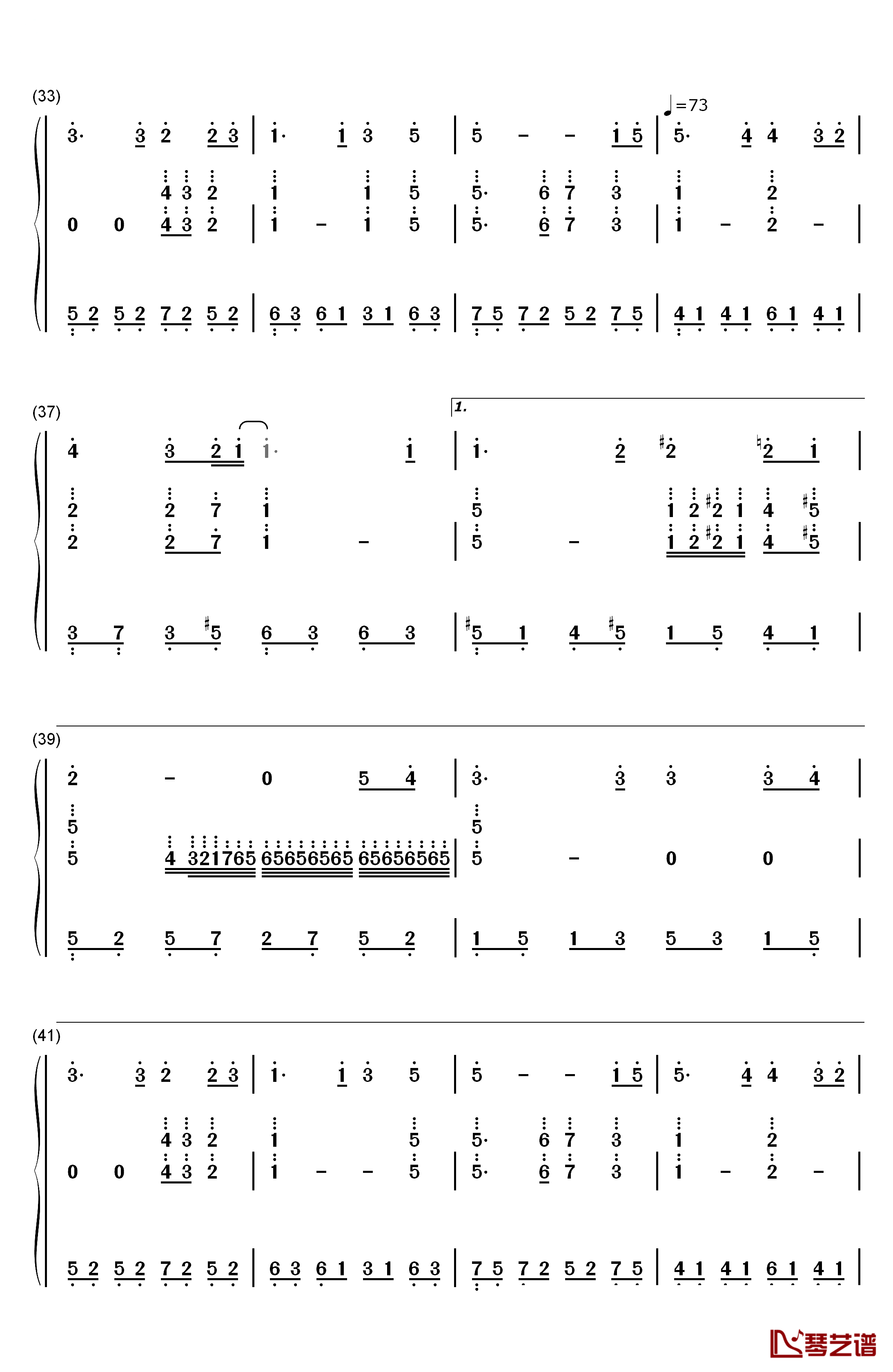 轨迹钢琴简谱-数字双手-周杰伦3