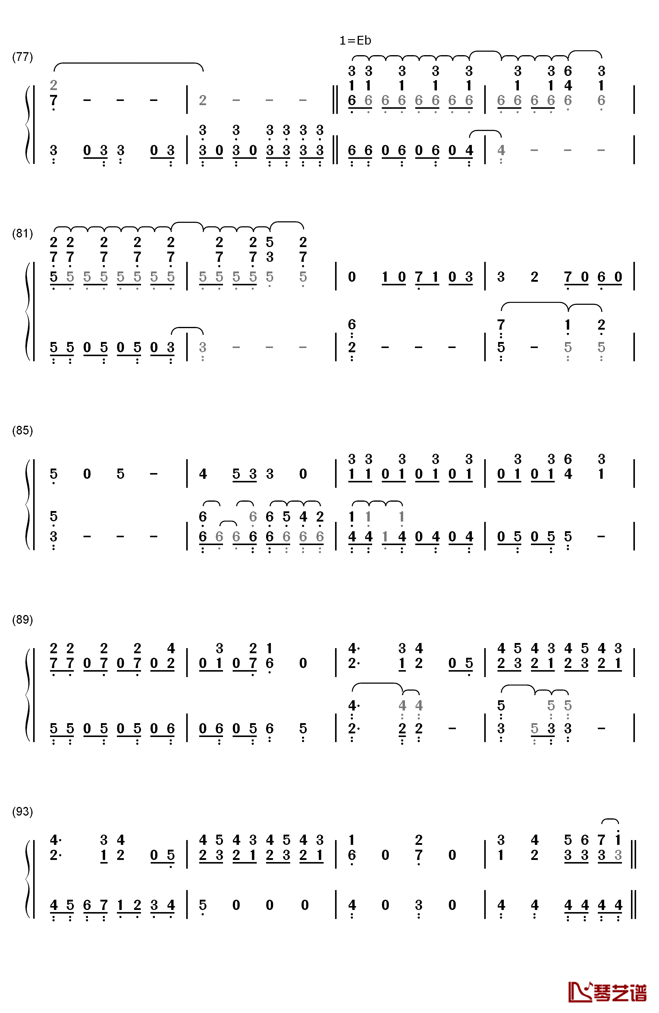 10年樱钢琴简谱-数字双手-AKB485