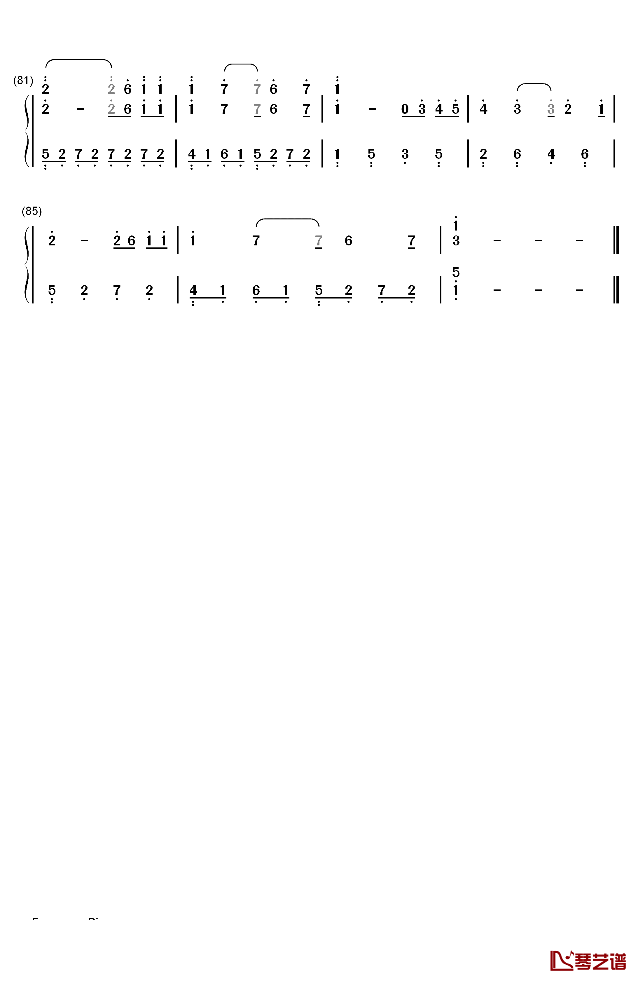 午后的出发钢琴简谱-数字双手-理查德.克莱德曼4