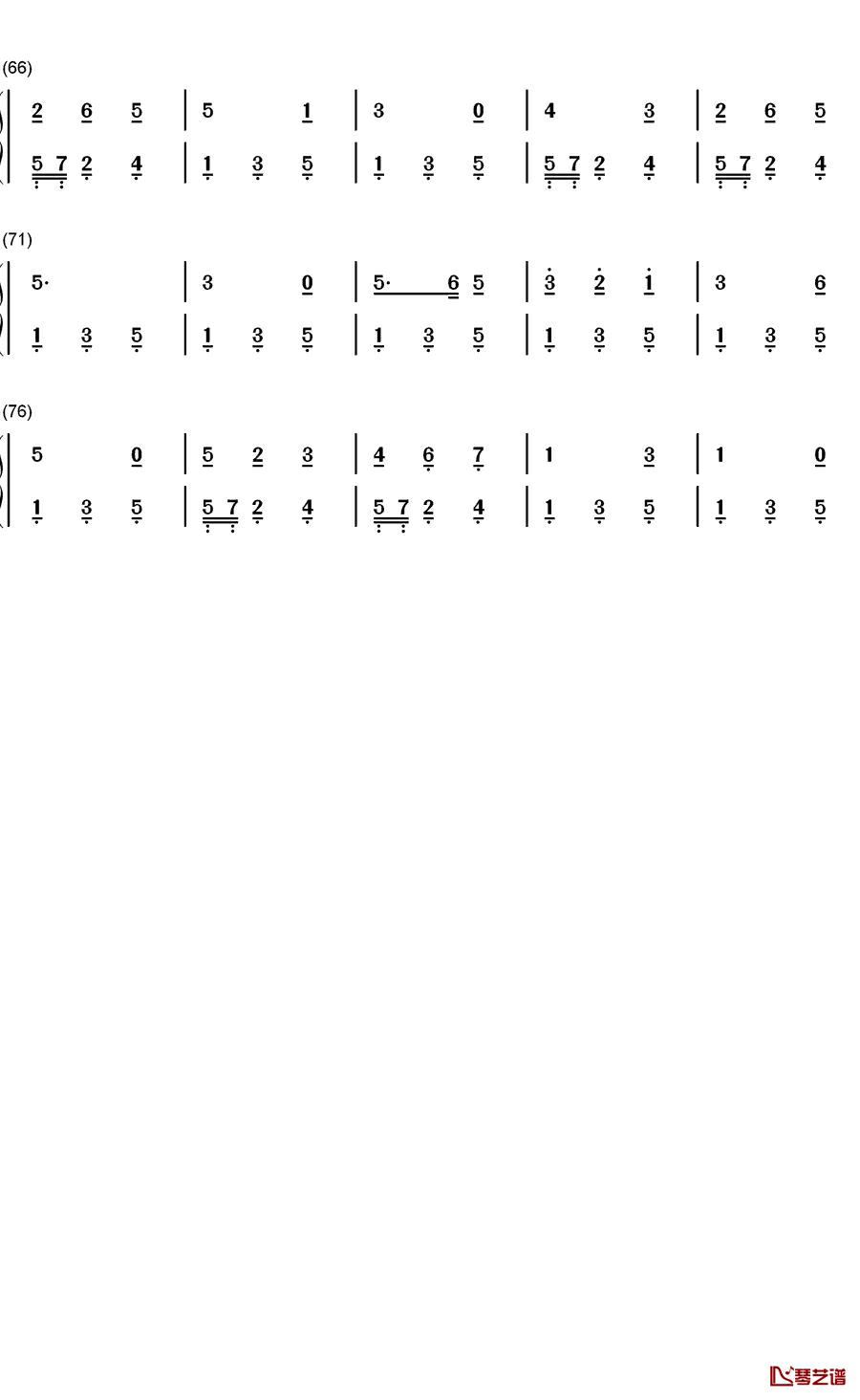 蓝铃花钢琴简谱-数字双手-斯莫伍德3