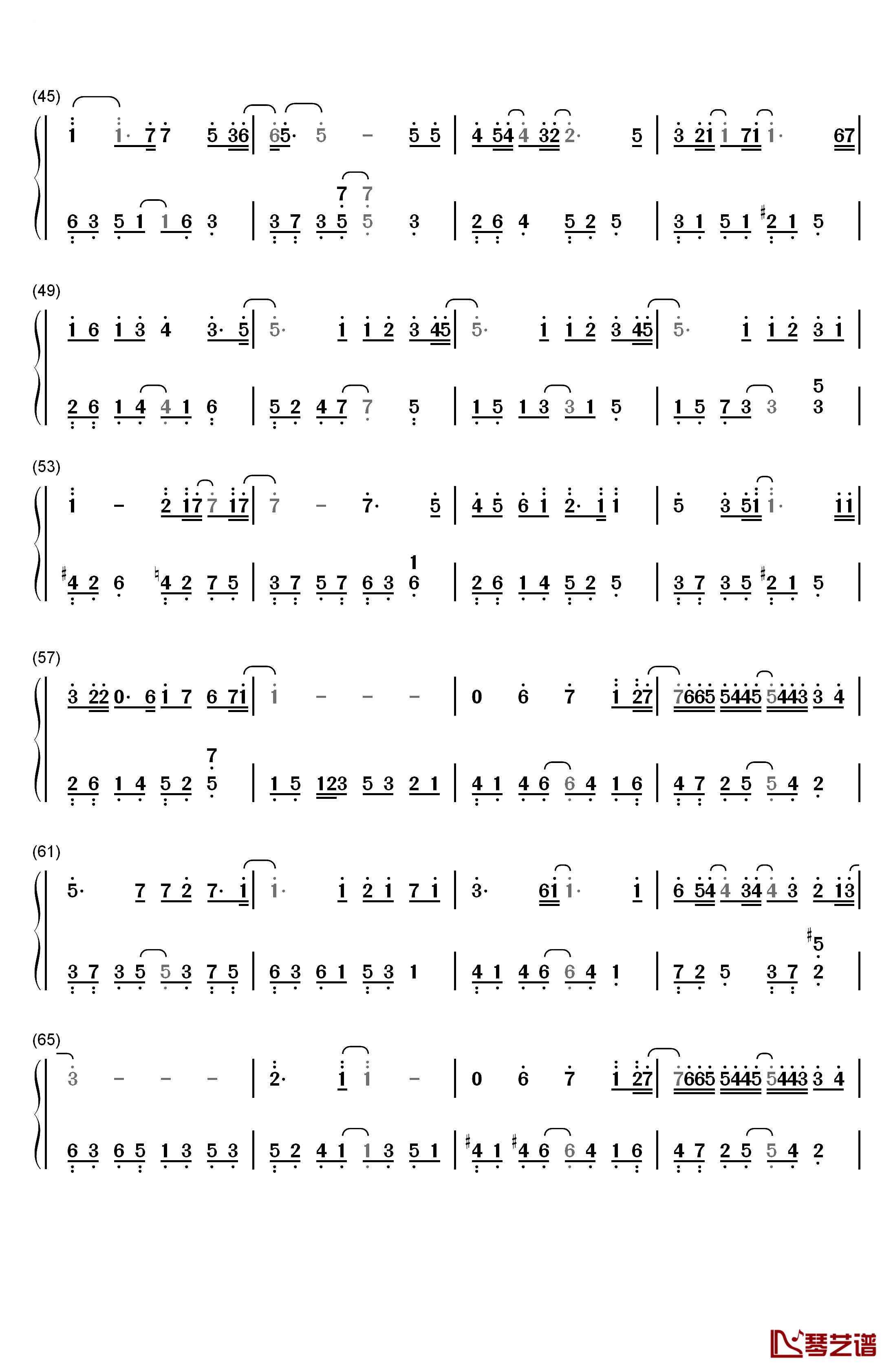 爱してる钢琴简谱-数字双手-高铃3