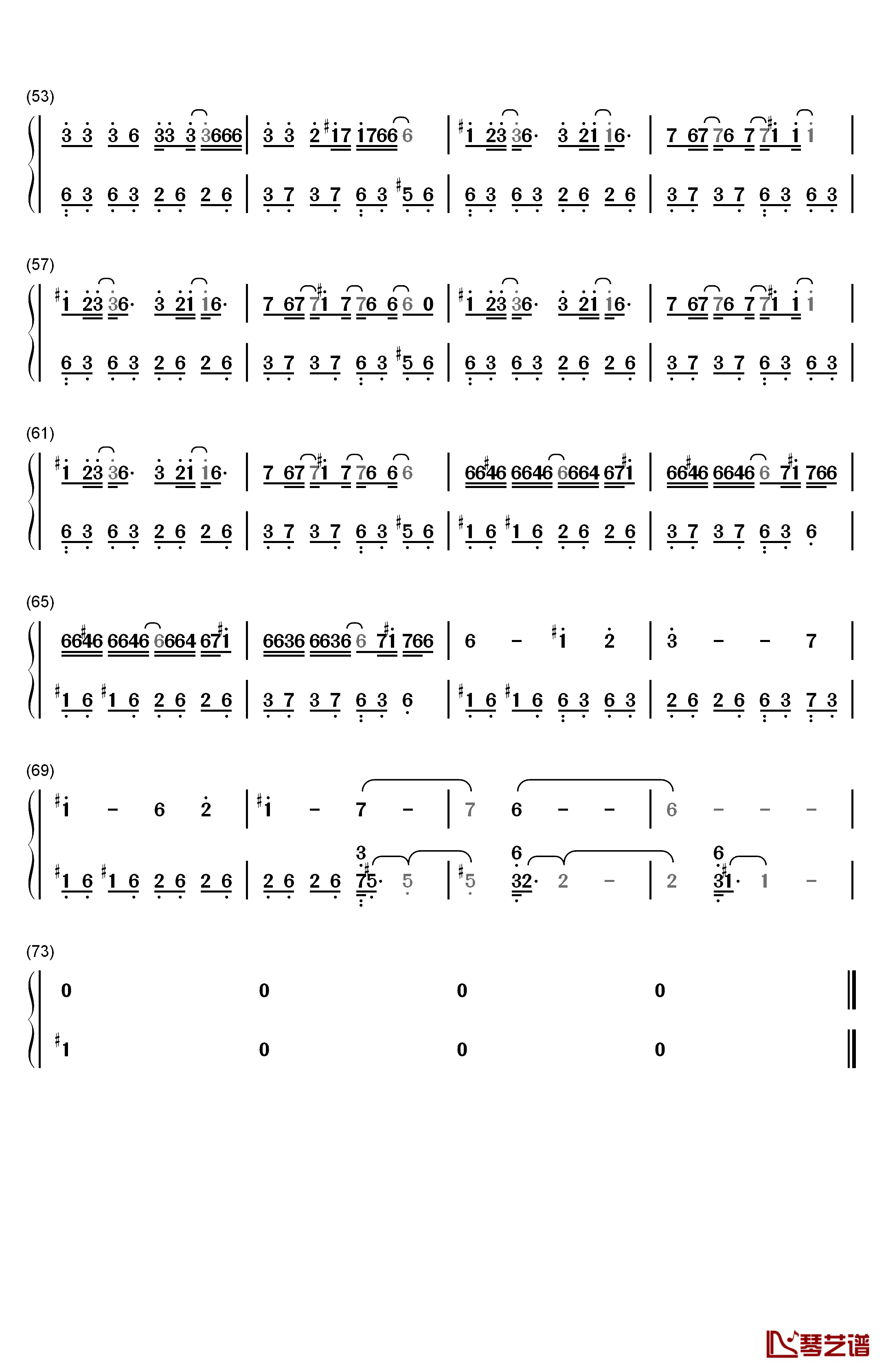 她的睫毛钢琴简谱-数字双手-周杰伦3