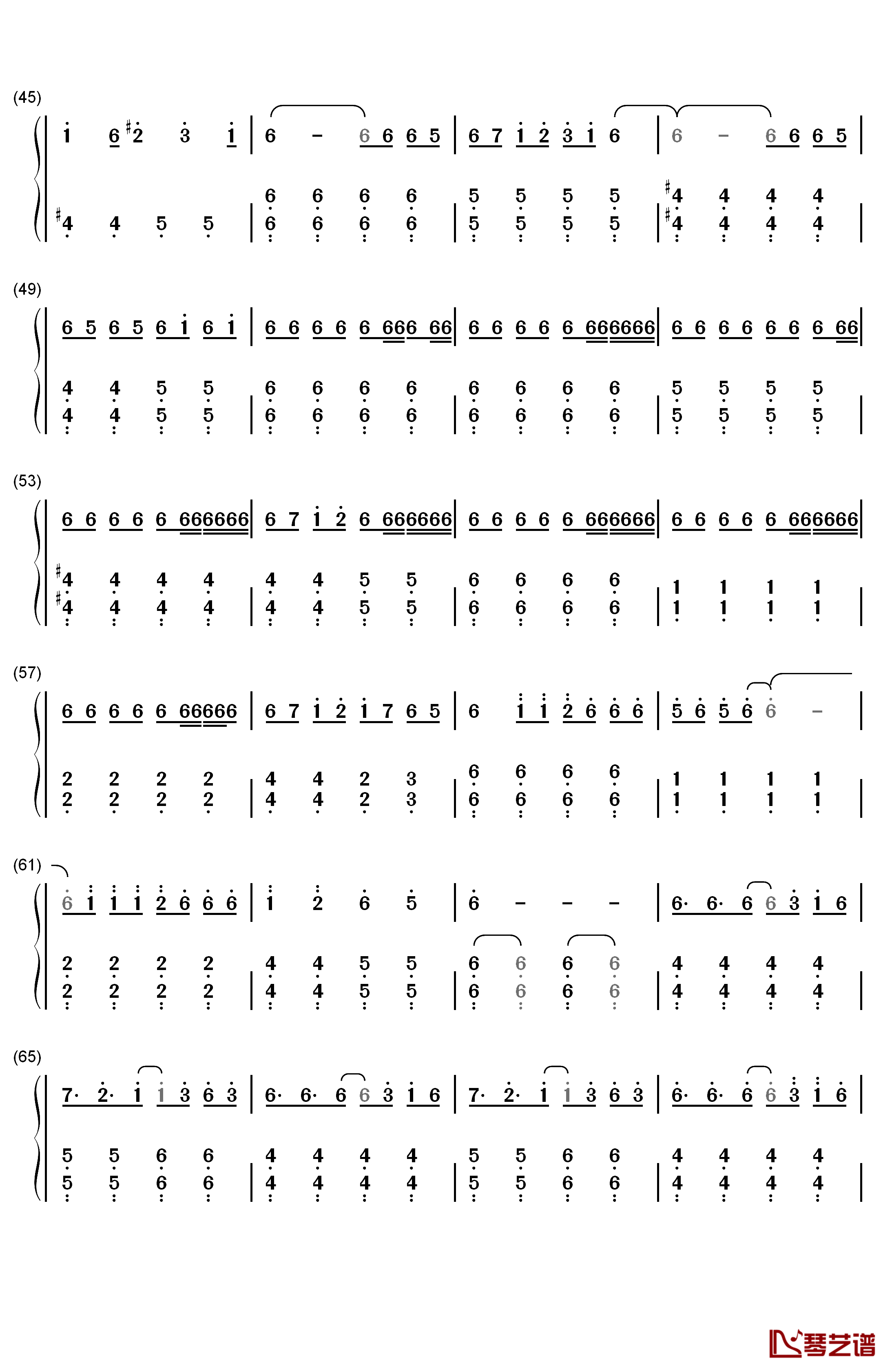 威風堂々钢琴简谱-数字双手-梅とら3