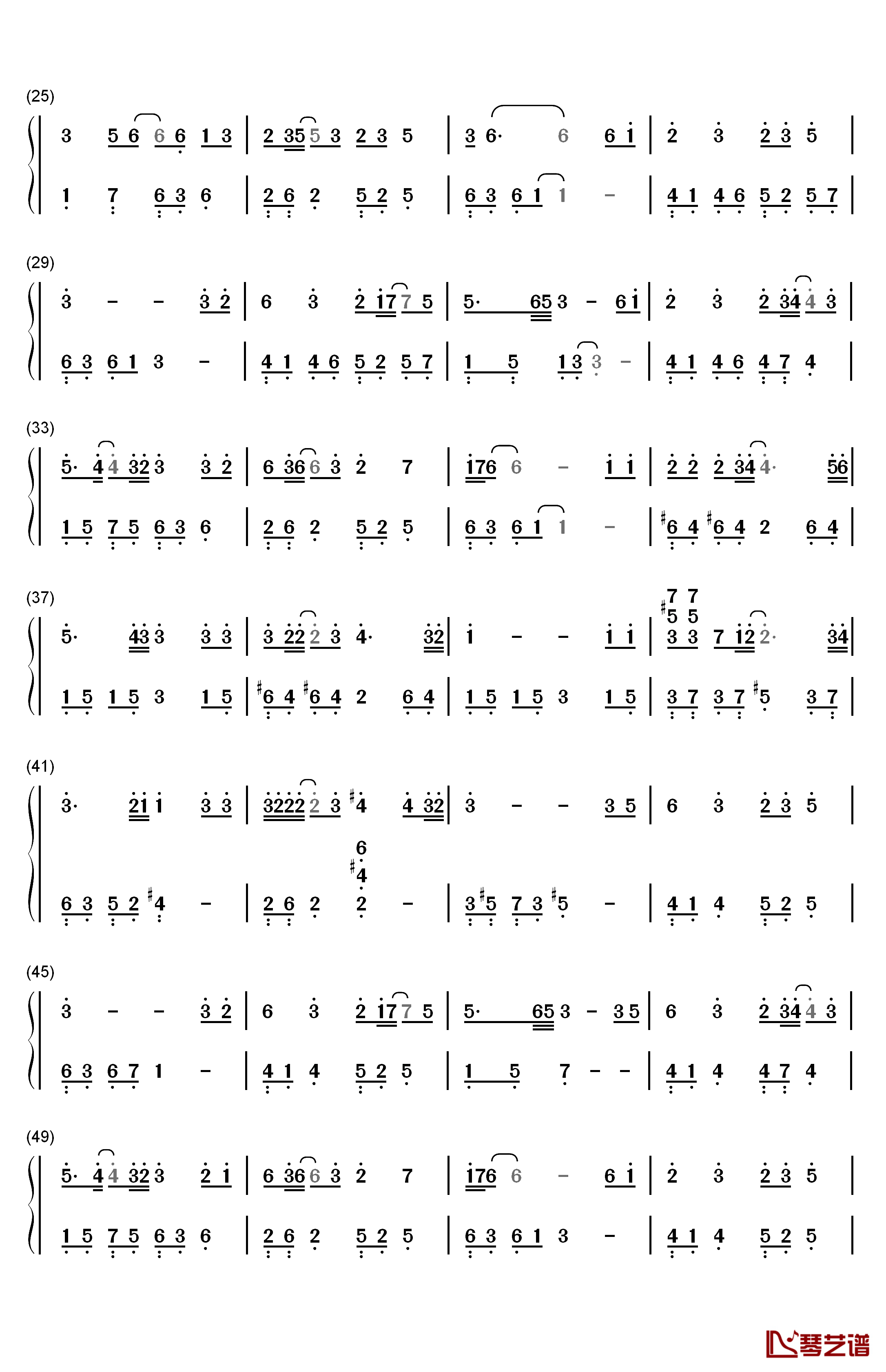 不染钢琴简谱-数字双手-毛不易2