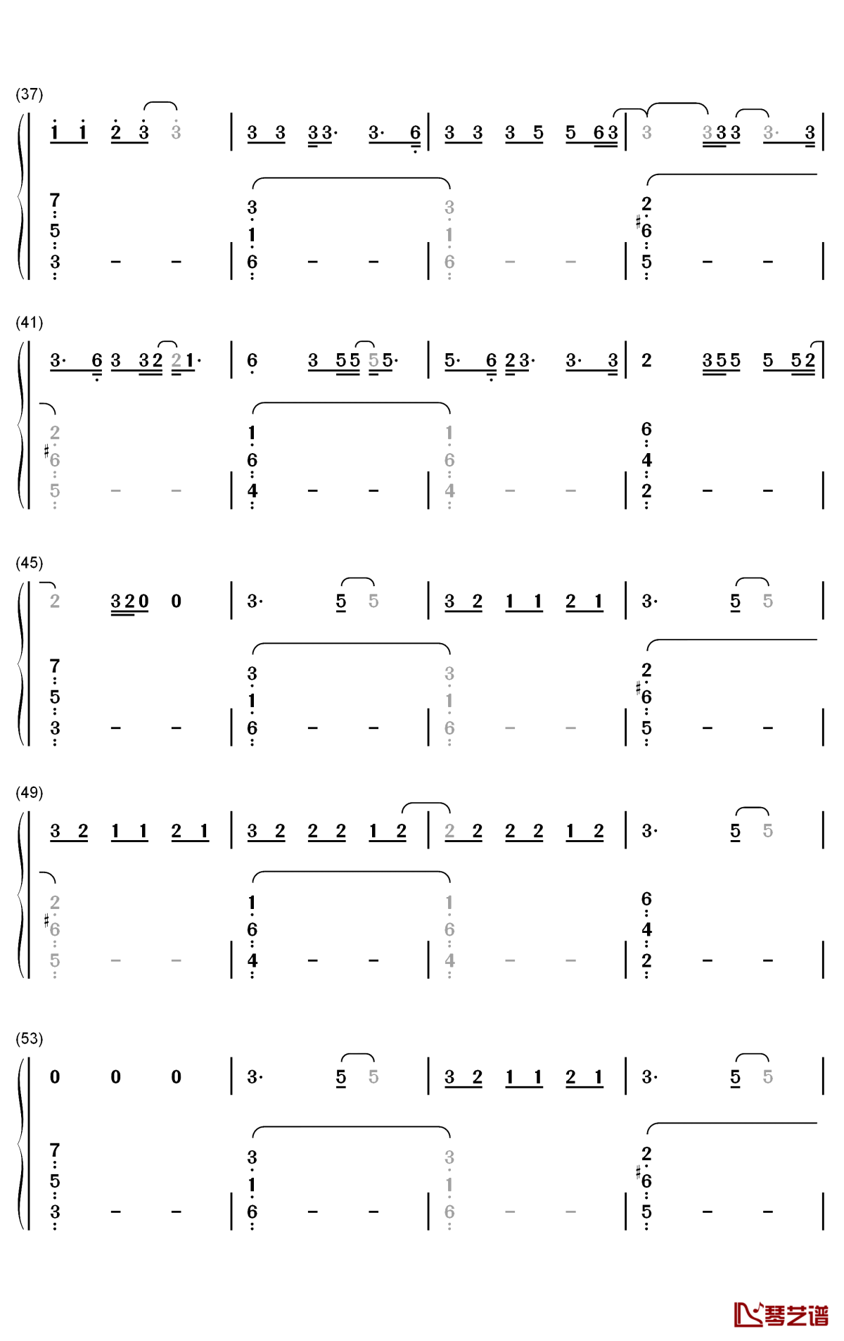 She钢琴简谱-数字双手-Harry Styles3
