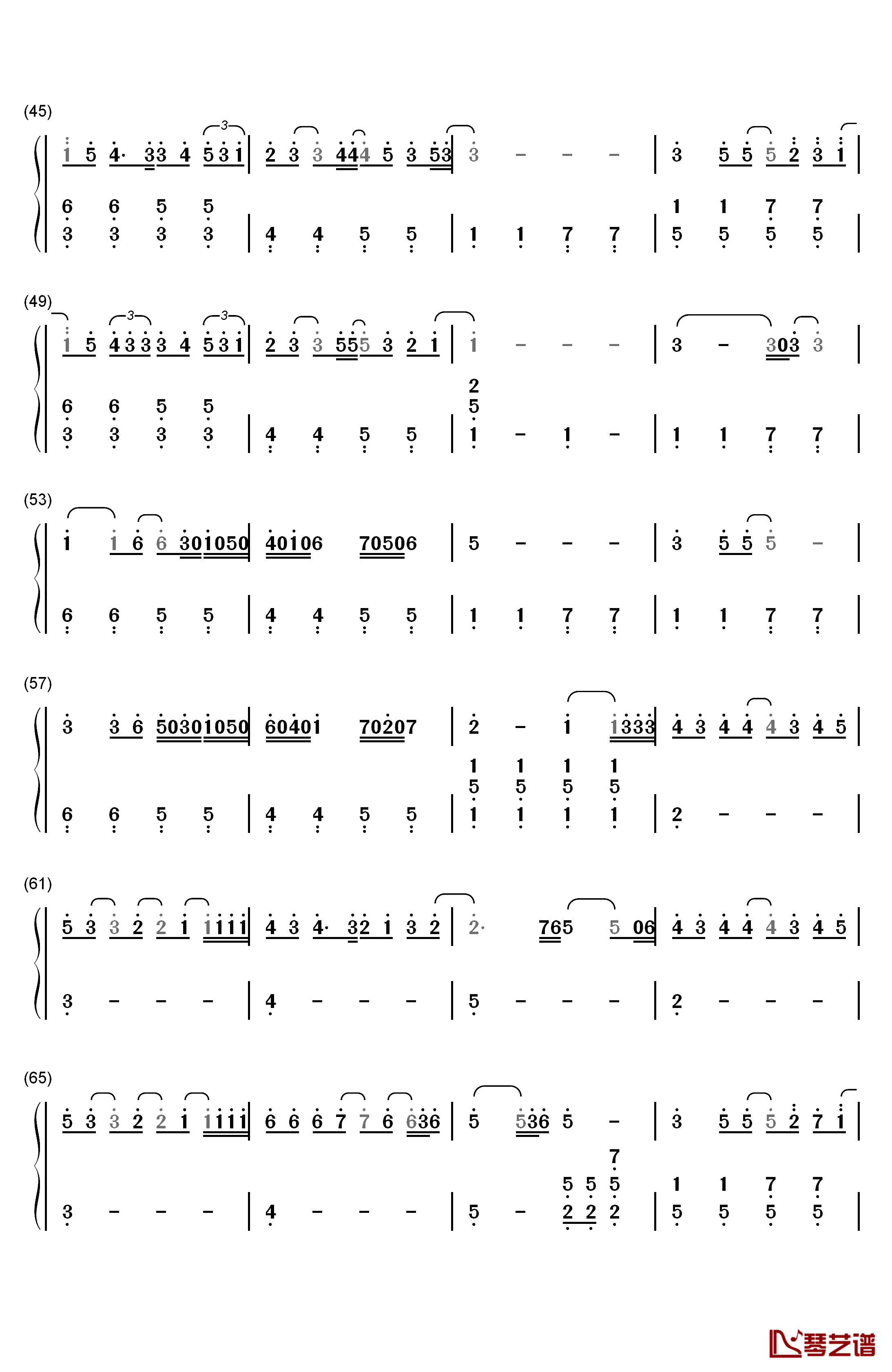 to Mother钢琴简谱-数字双手-YUI3