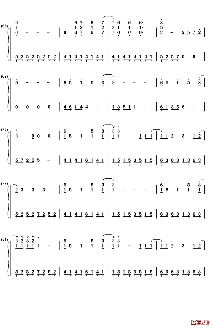 Lions!钢琴简谱-数字双手-Lights4