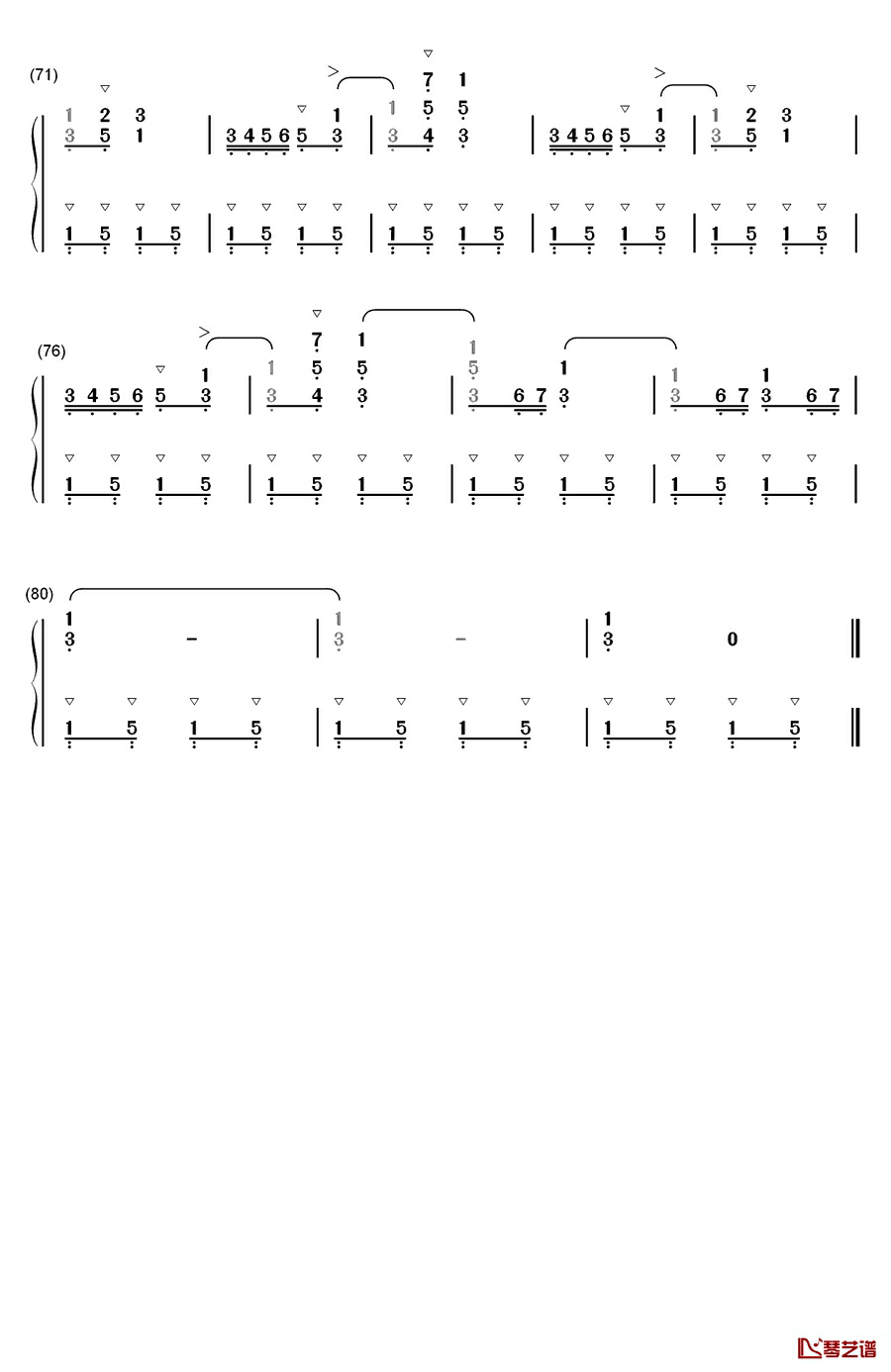 纺织歌钢琴简谱-数字双手-埃尔门赖克4