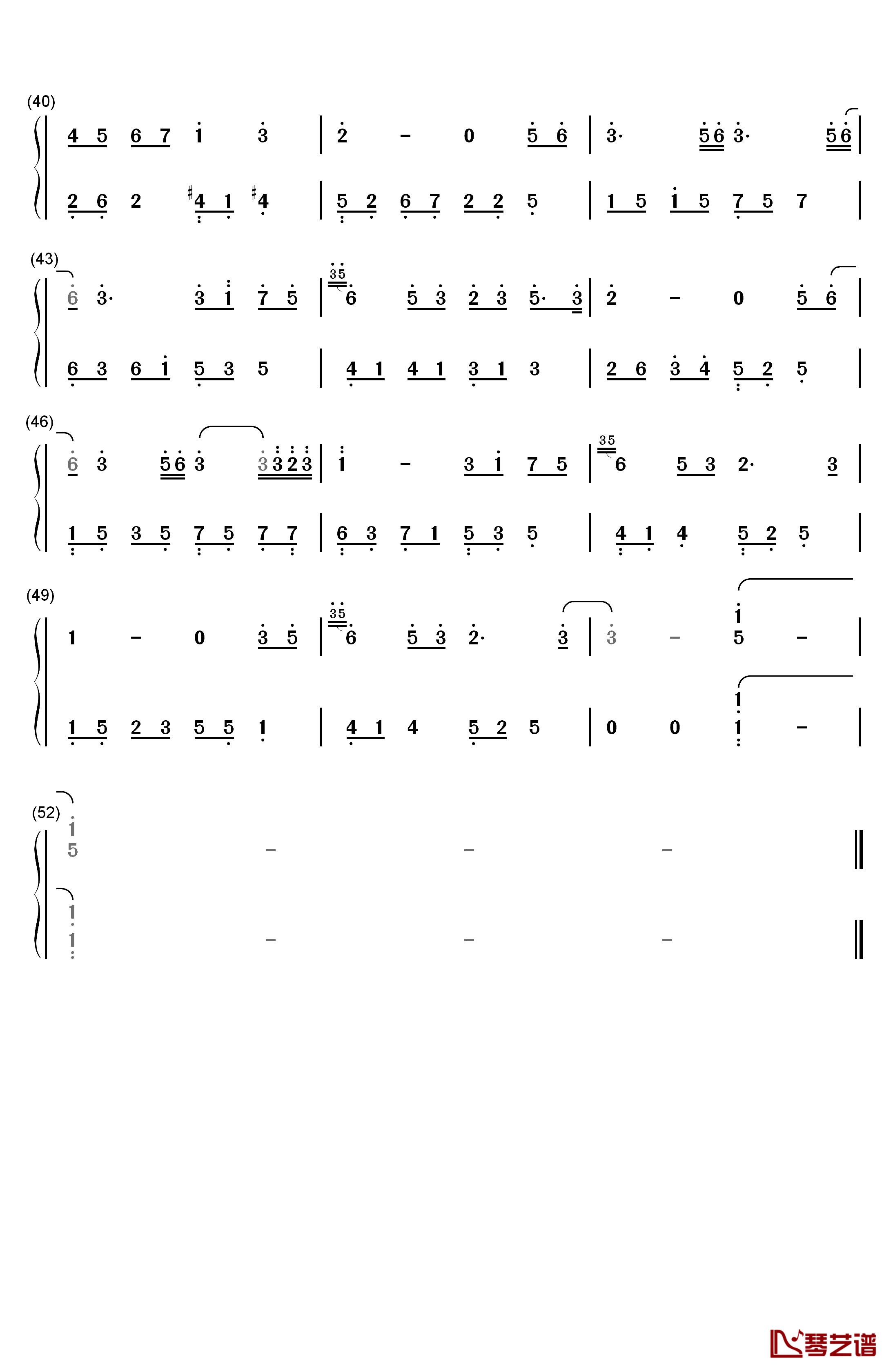 第101次约会钢琴简谱-数字双手-石进3