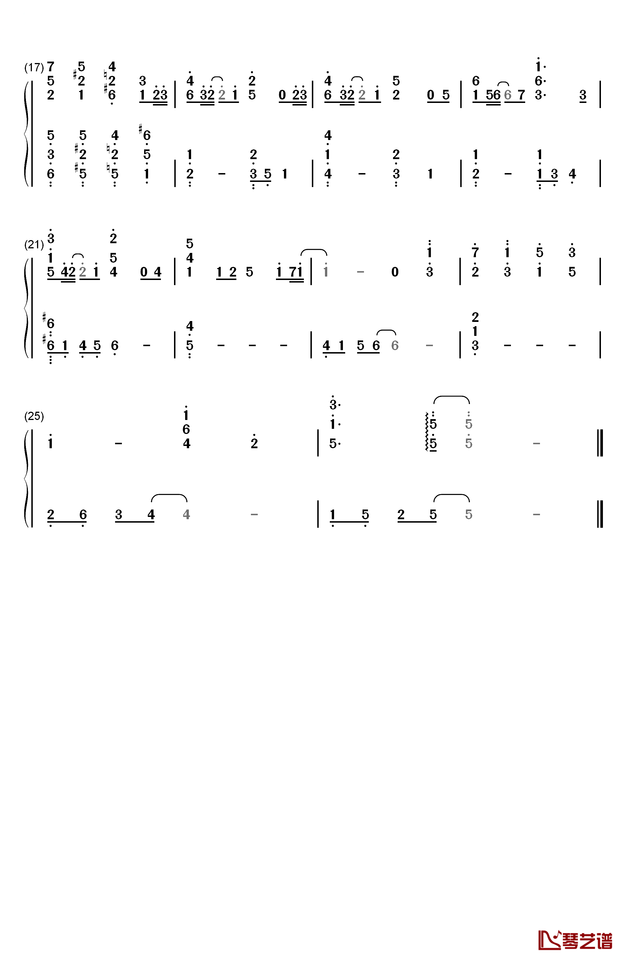 月がきれい钢琴简谱-数字双手-东山奈央2