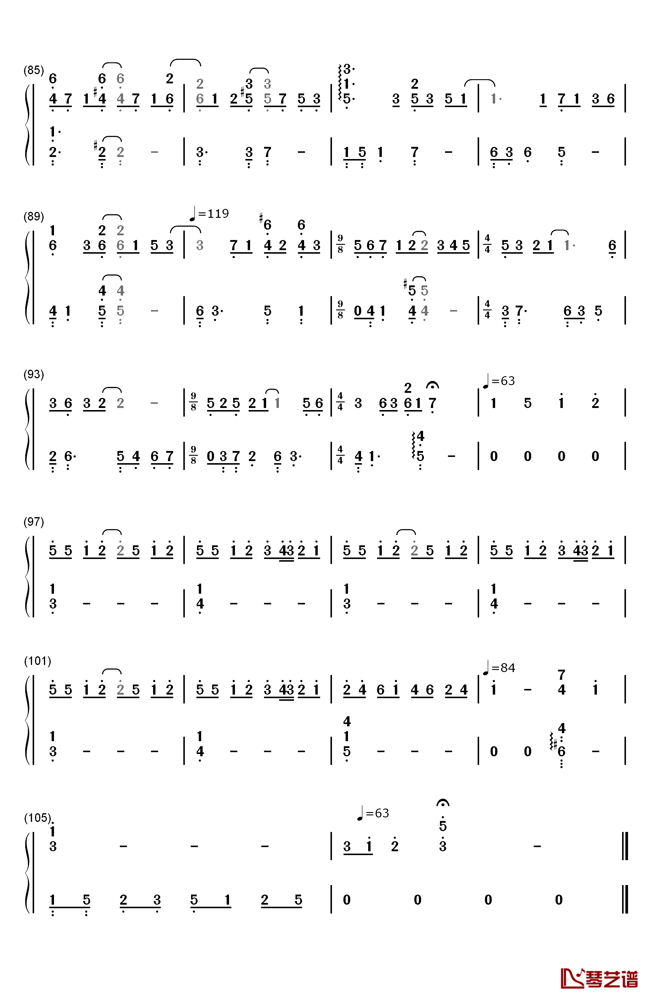 My Sweet Valentine钢琴简谱-数字双手-藤崎诗织5