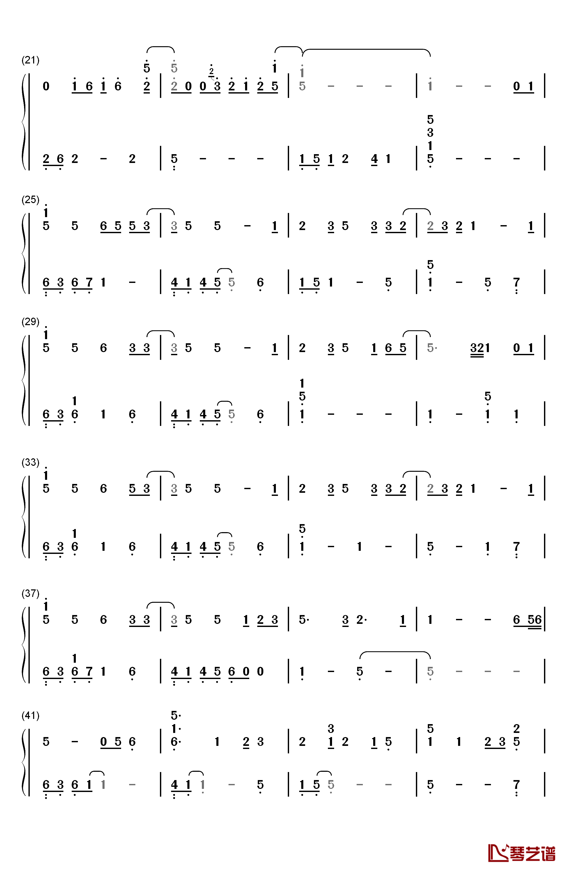 サマータイムレコード钢琴简谱-数字双手-IA2