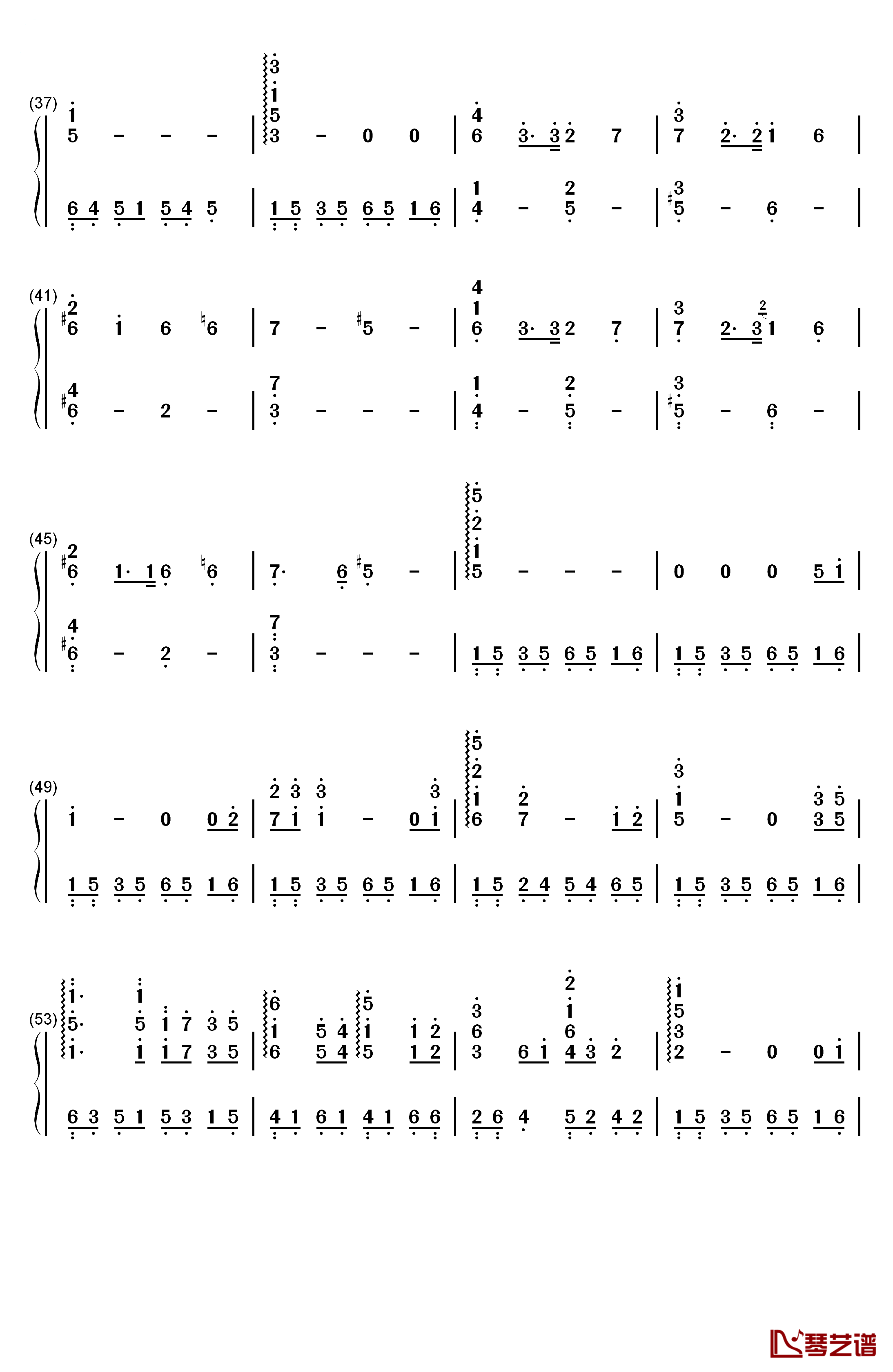 幽灵公主片尾曲钢琴简谱-数字双手-久石让  Joe Hisaishi 宫崎骏3