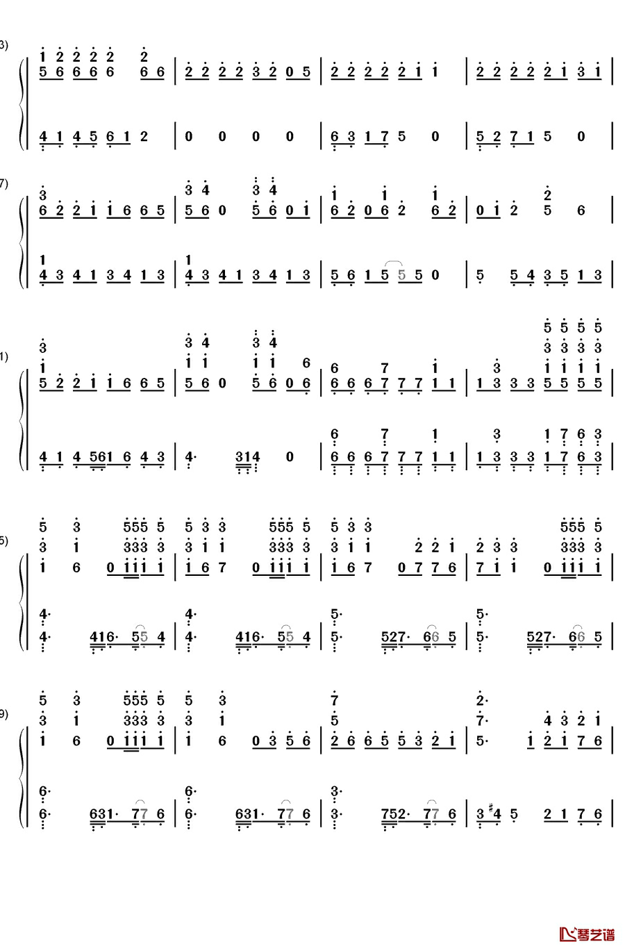 Moonlight钢琴简谱-数字双手-EXO4