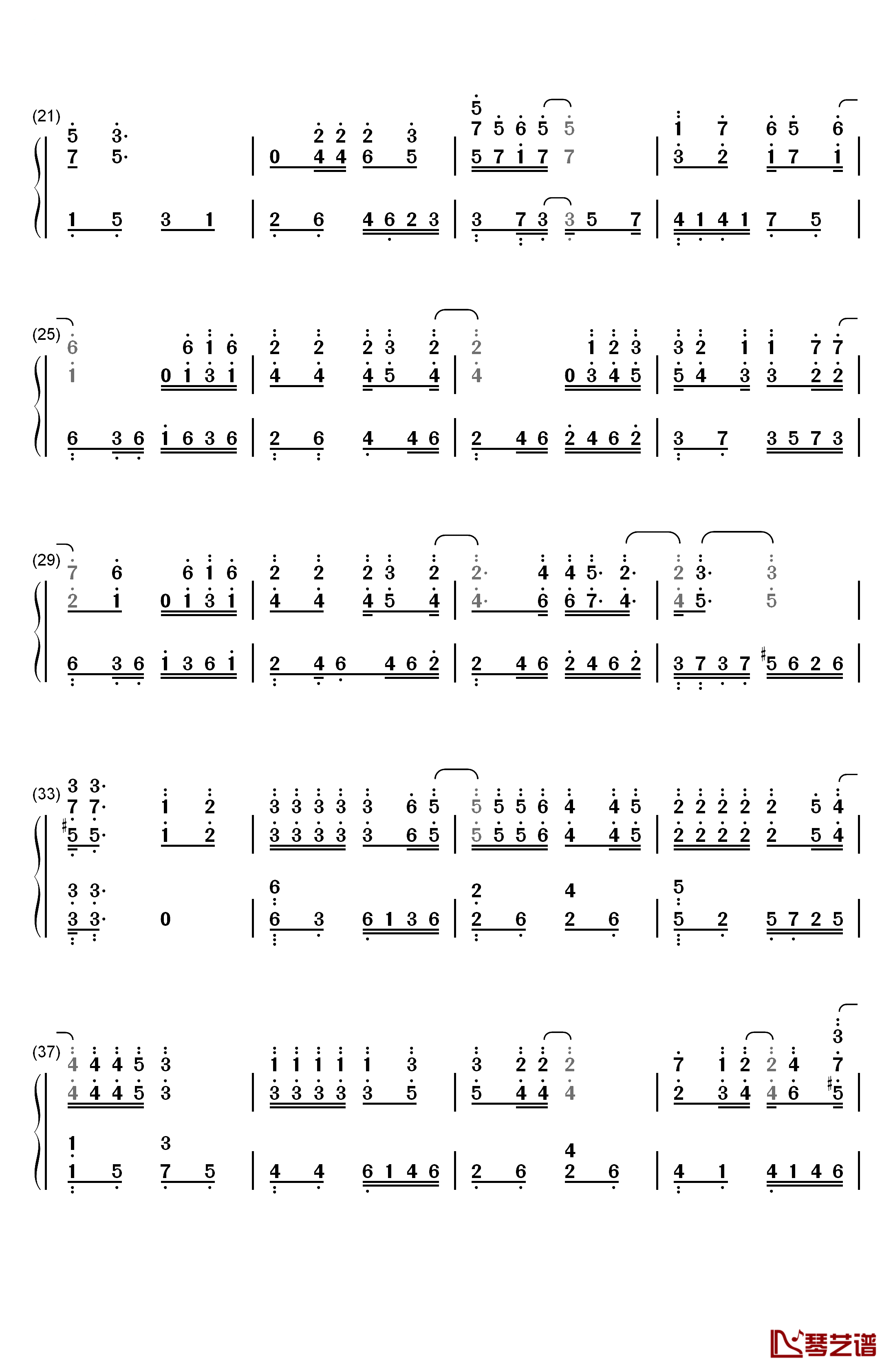 心痛2009钢琴简谱-数字双手-欢子2