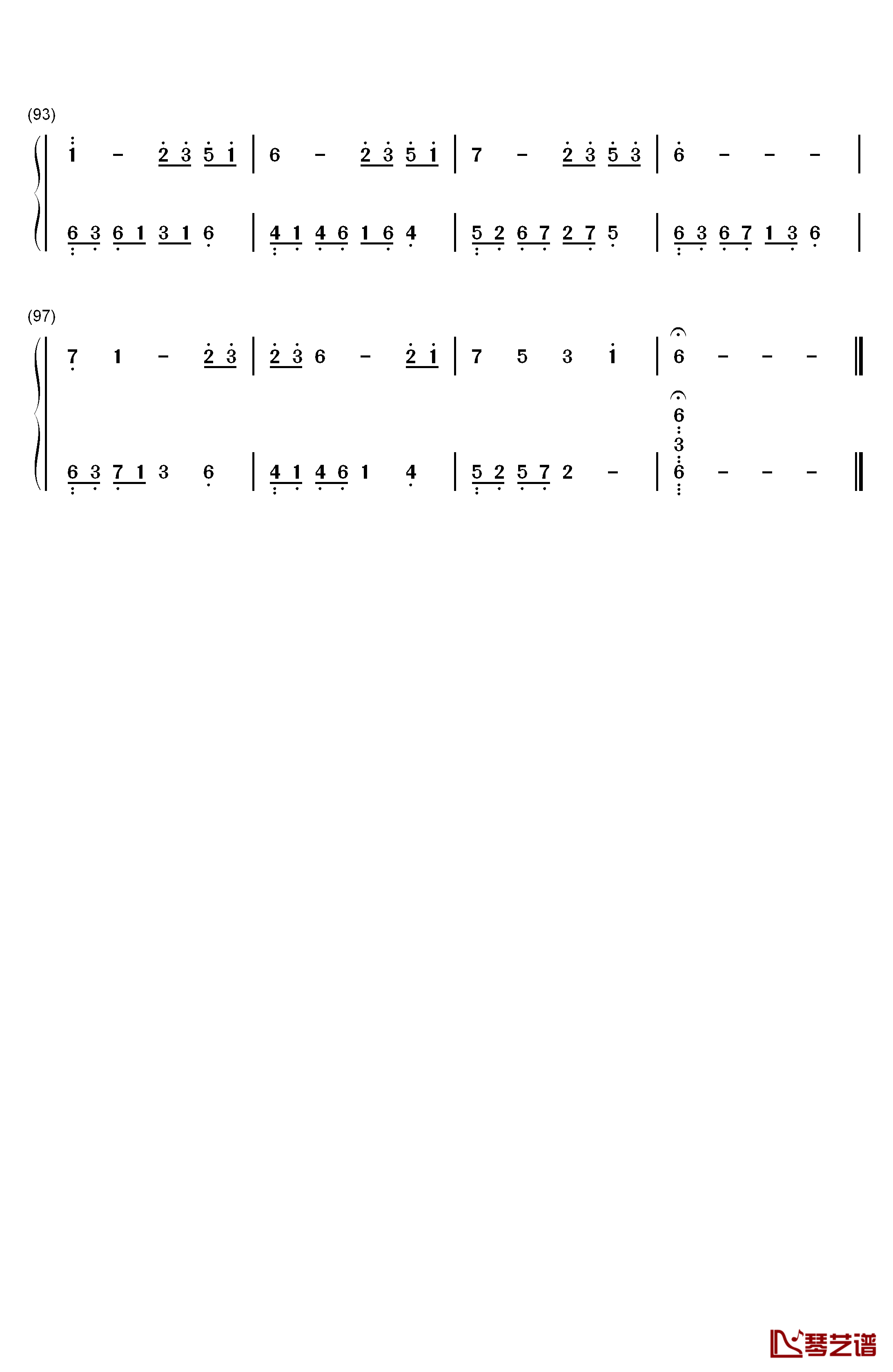花的微笑钢琴简谱-数字双手-石进5