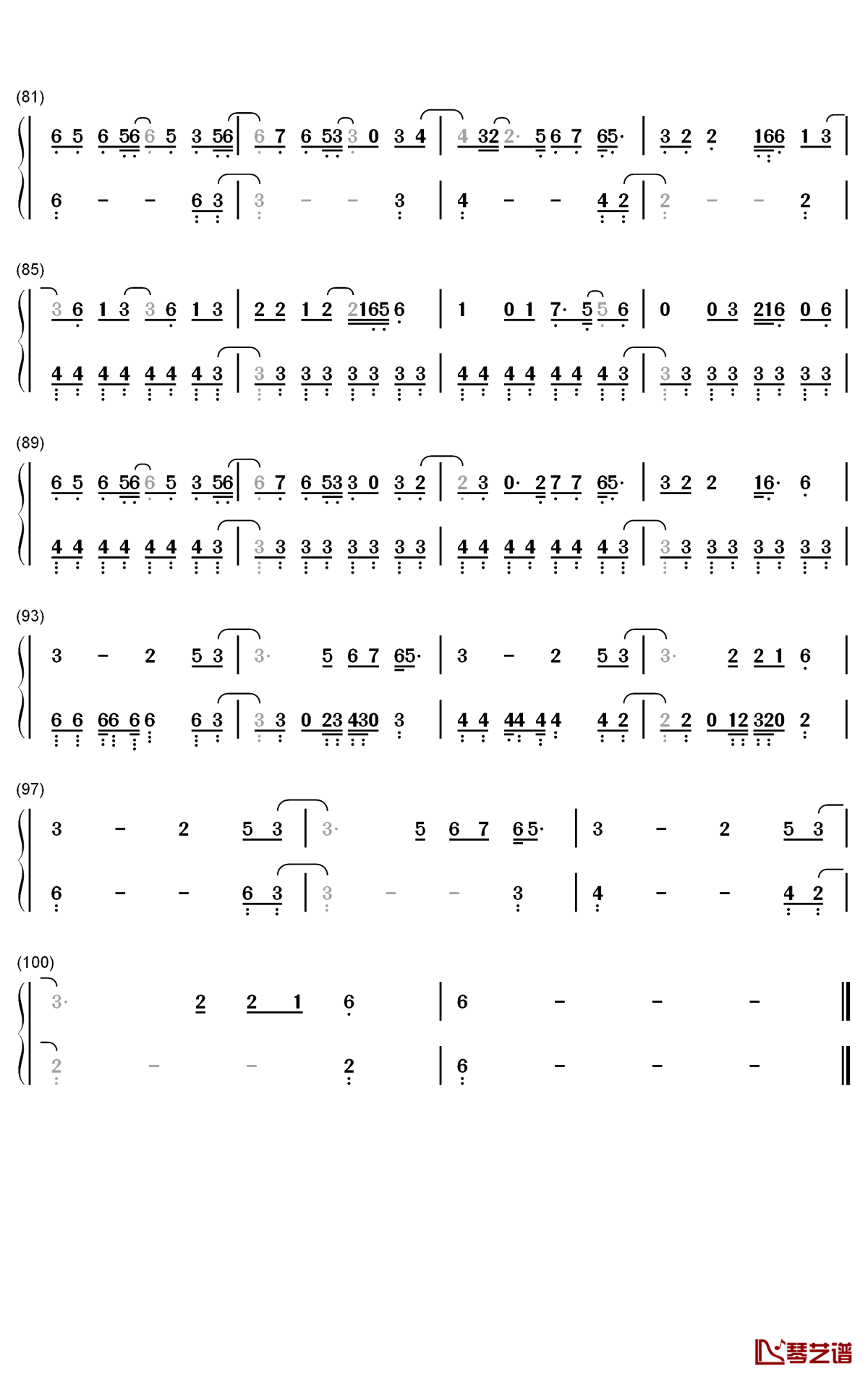 Midnight Sky钢琴简谱-数字双手-Miley Cyrus4