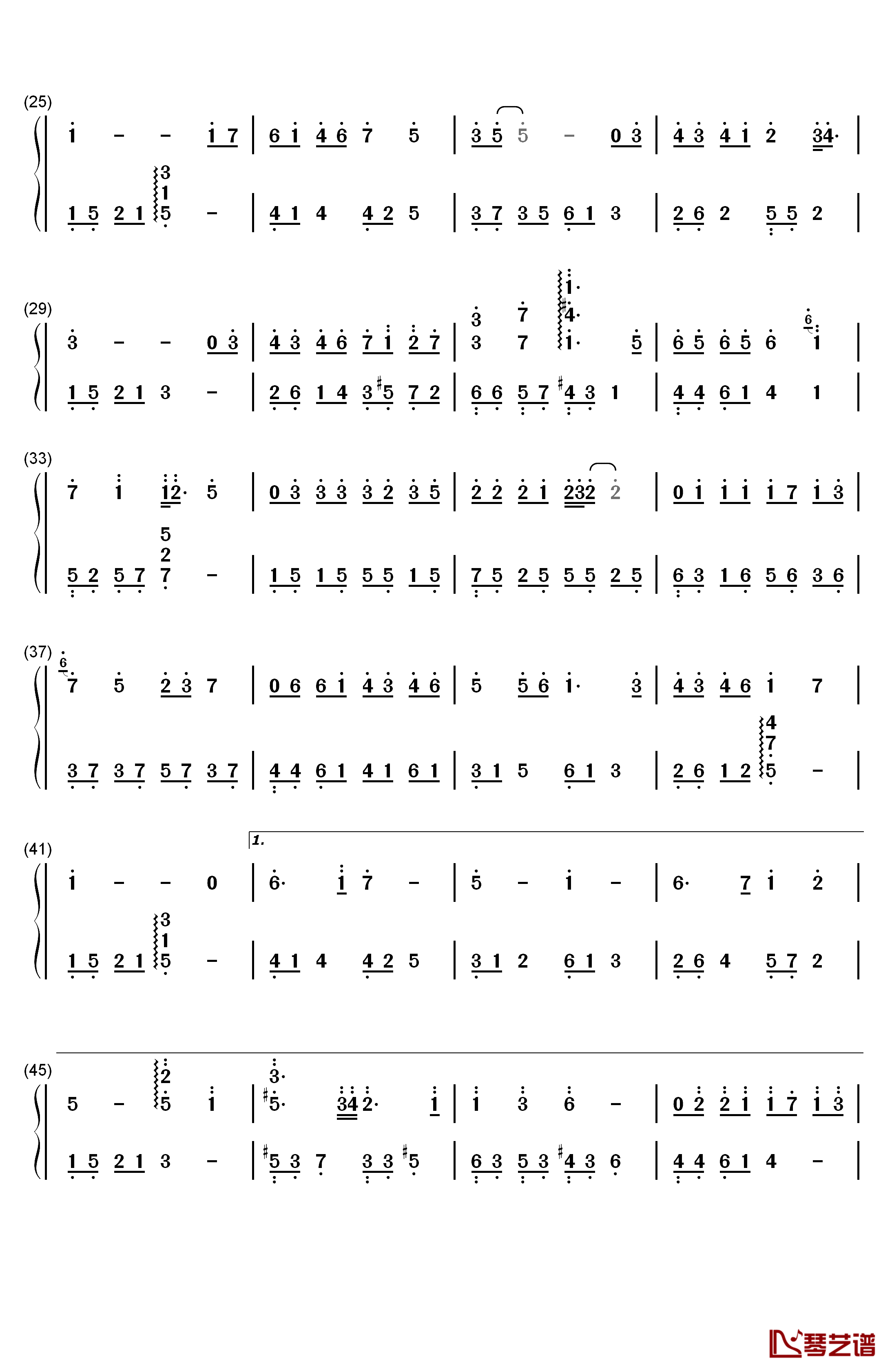 夏天的味道钢琴简谱-数字双手-许飞2