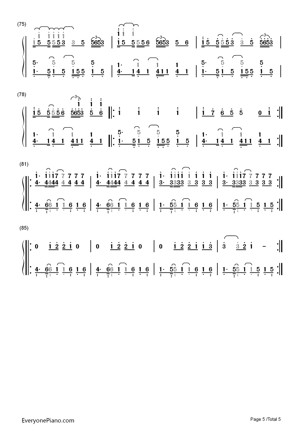Every Teardrop Is a Waterfall钢琴简谱-数字双手-Coldplay5