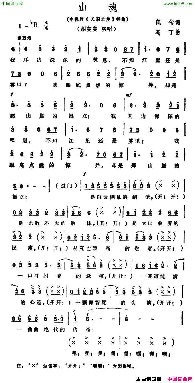山魂电视文艺专题片《天府之梦》选曲简谱1
