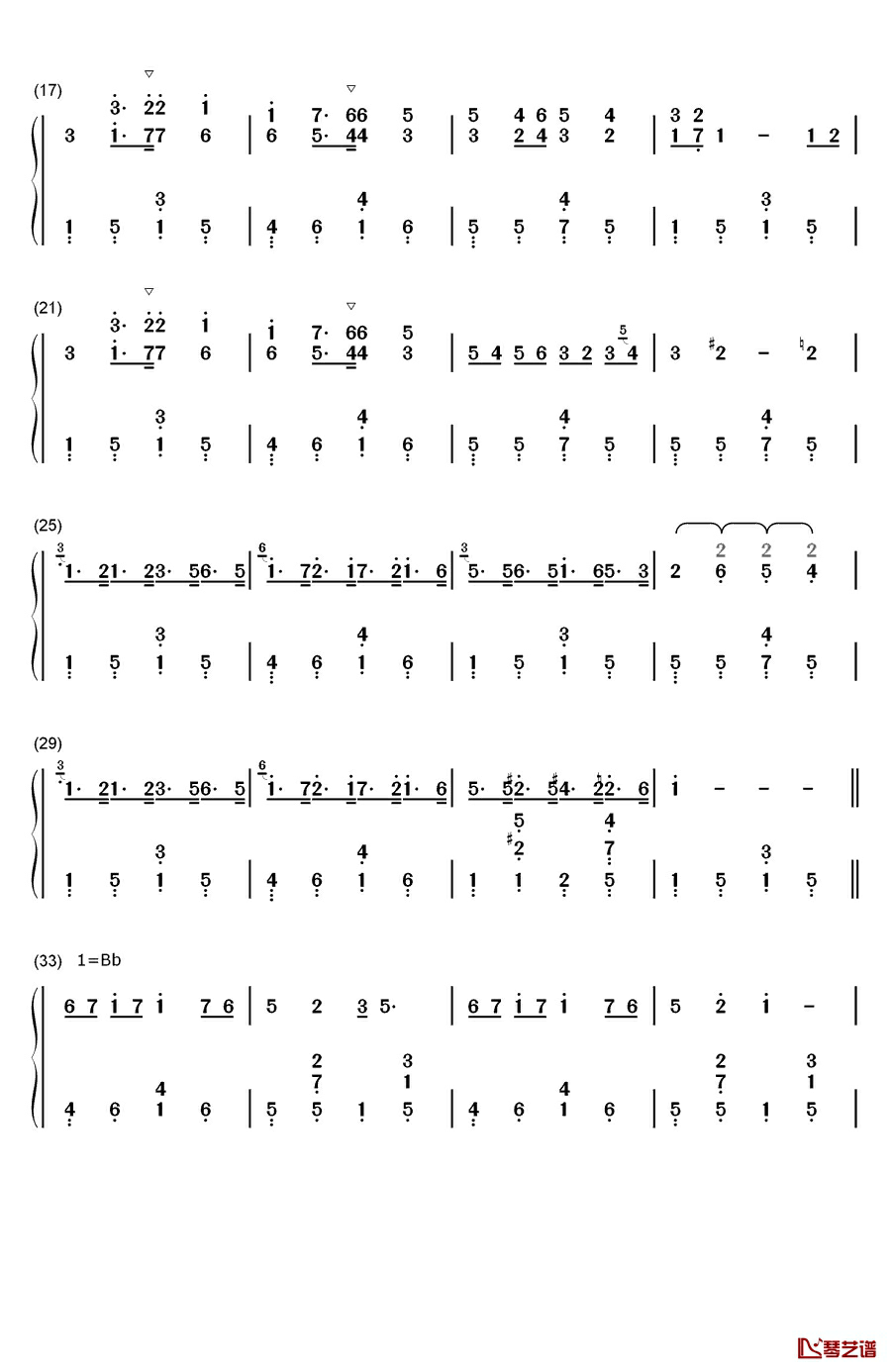 幽默曲钢琴简谱-数字双手-安东•德沃夏克2