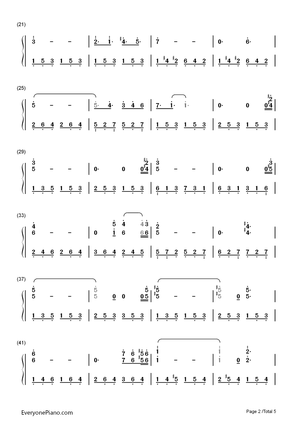 克劳汀幻想曲钢琴简谱-数字双手-马克西姆2