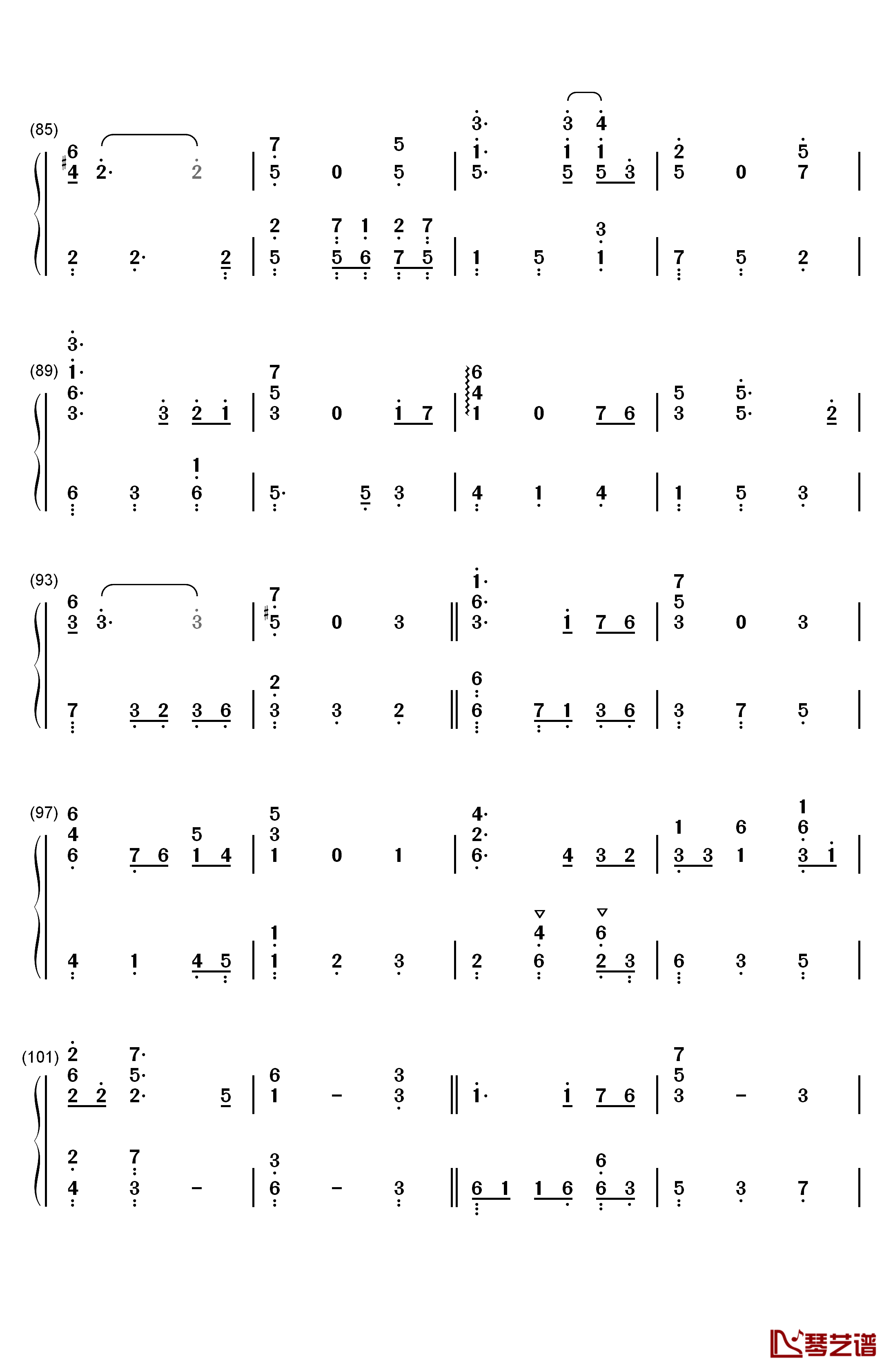 别了夏天钢琴简谱-数字双手-手嶌葵 宫崎骏5