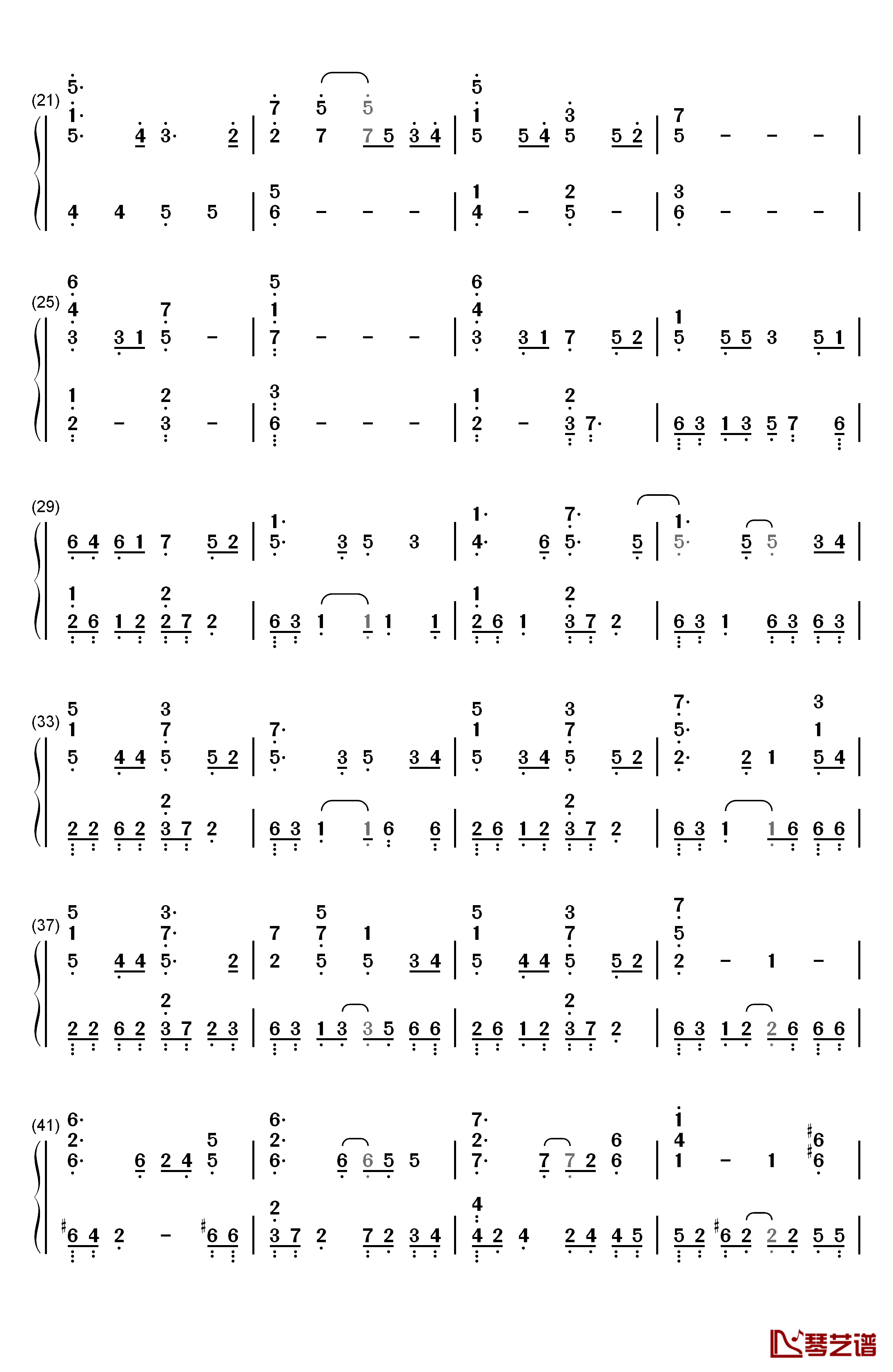 Forest Fantasy钢琴简谱-数字双手-Yiruma李闰珉2