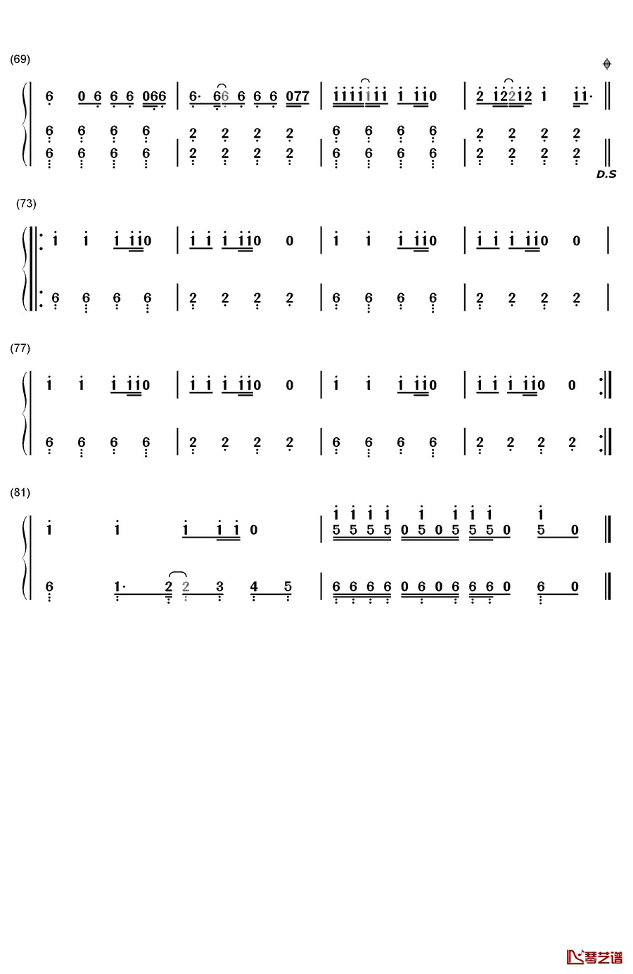 Uptown Funk钢琴简谱-数字双手-Mark Ronson & Bruno Mars4