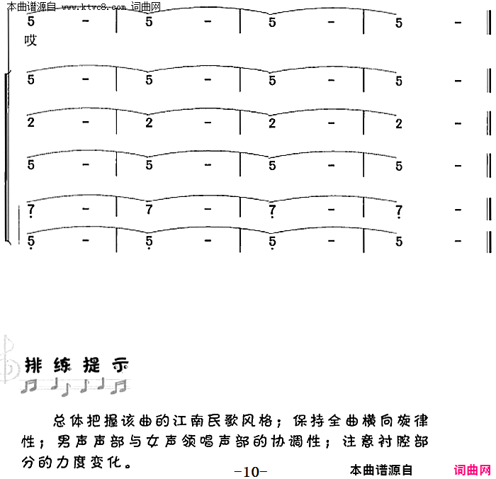 采茶舞曲冯晓阳编合唱简谱1