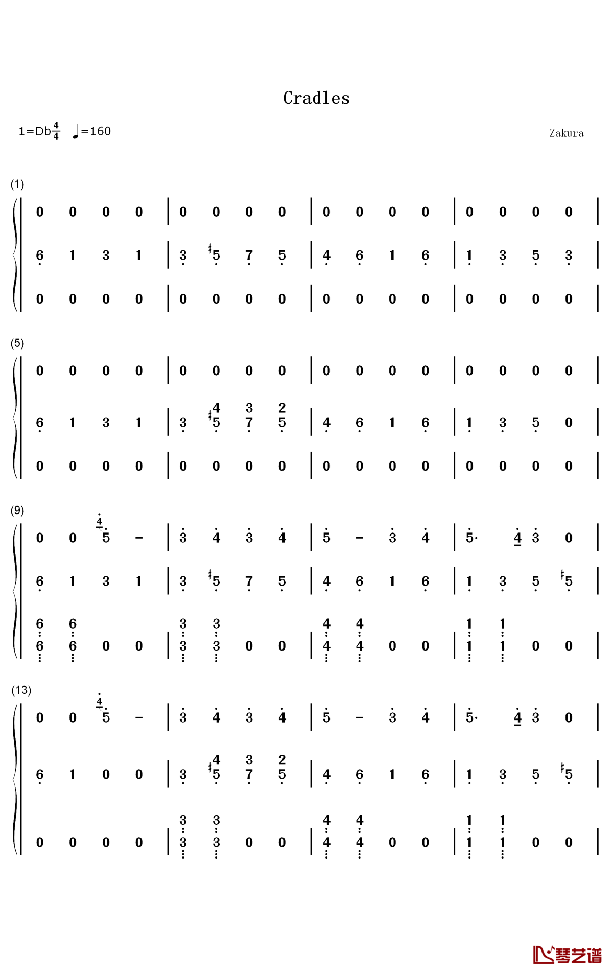 Cradles钢琴简谱-数字双手-Sub Urban1